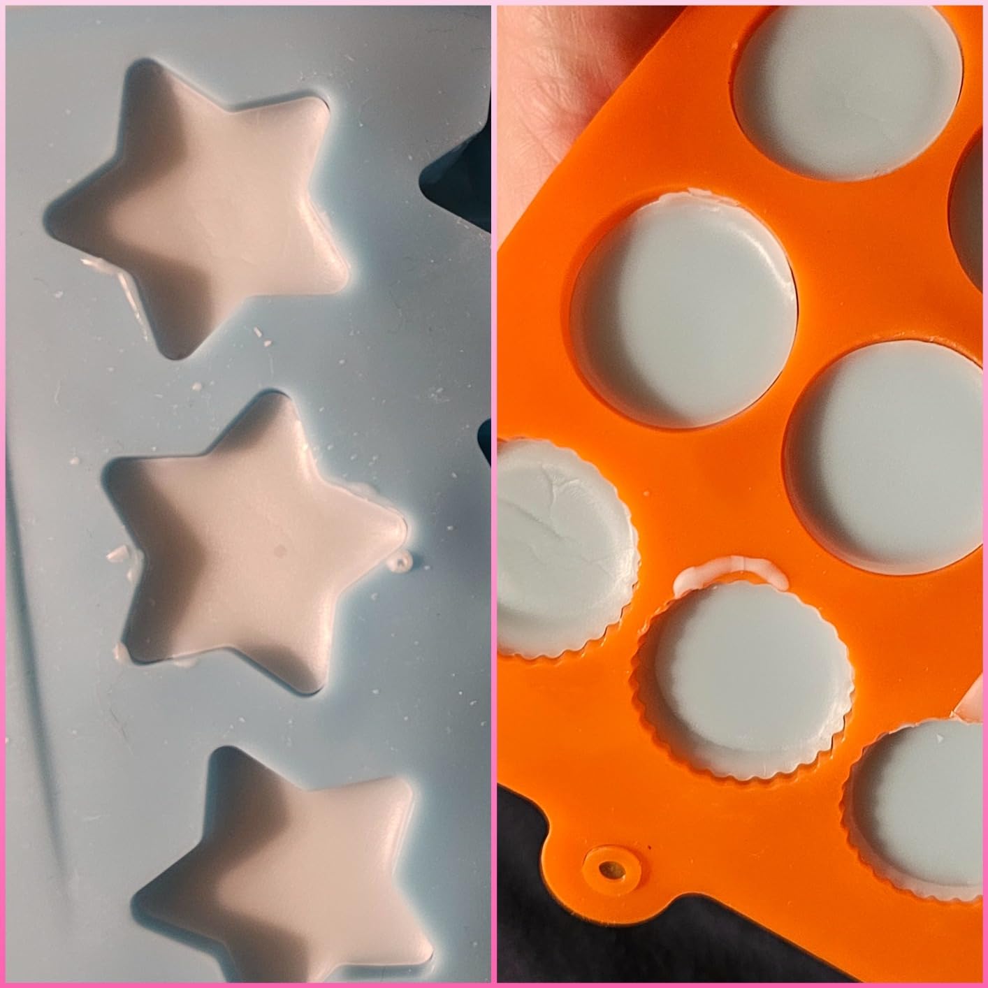 Flower Shape Chocolate Candy Molds Set,Heart,The stars,The rose,Flowers in Combination,15 Cavity Silicone Baking Mold Ice Cube Tray-Wedding,Festival,Parties and DIY Crafts-(6Pcs) customer photo 2