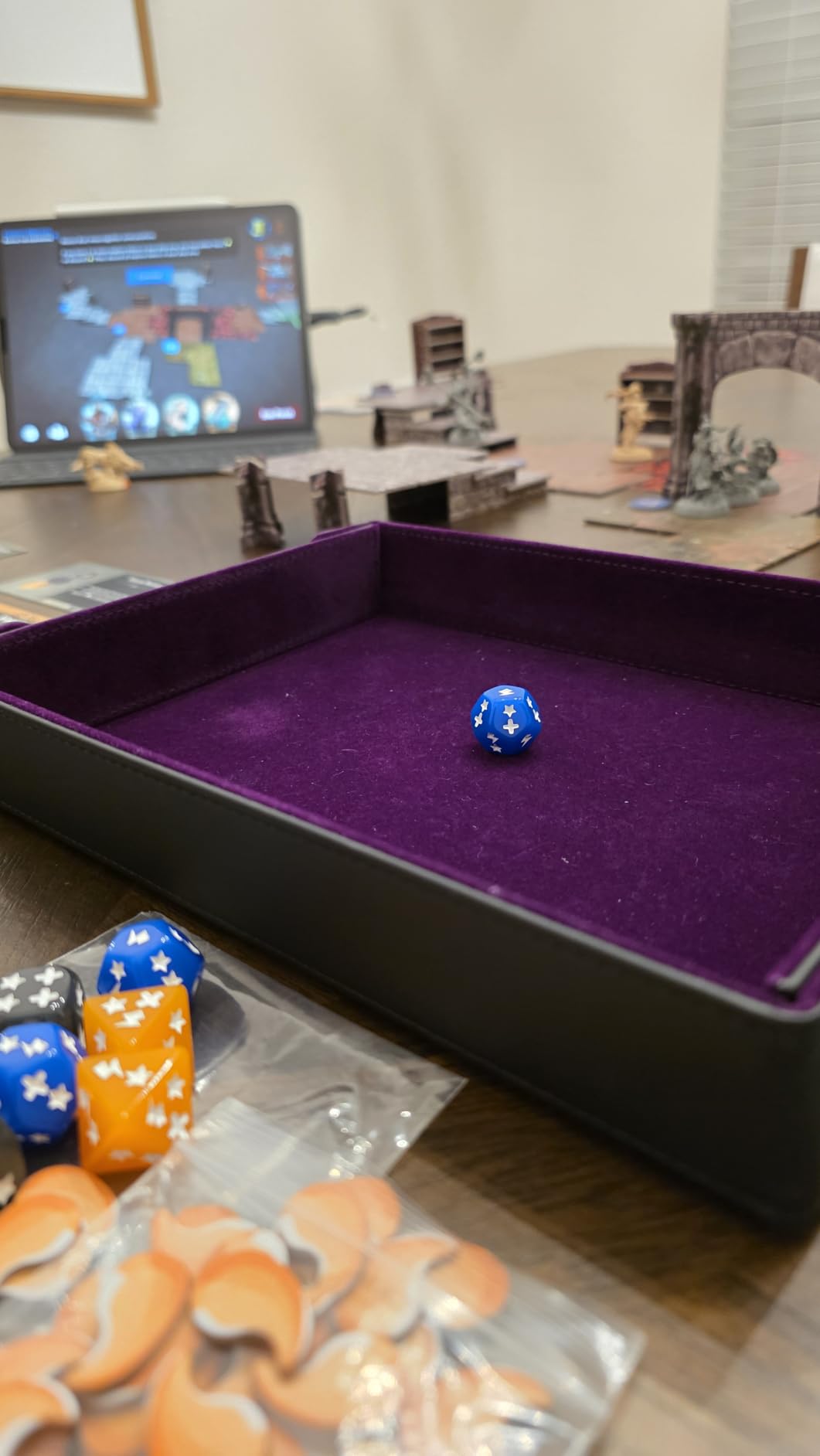 Forged Dice Co. 9.5 Inch Magnetic Folding Dice Tray - Portable Folding Dice Rolling Tray for use as DND Dice Tray D&D Dice Tray or Dice Game - Quiets Rolling Metal Dice and Folds Flat customer photo 1