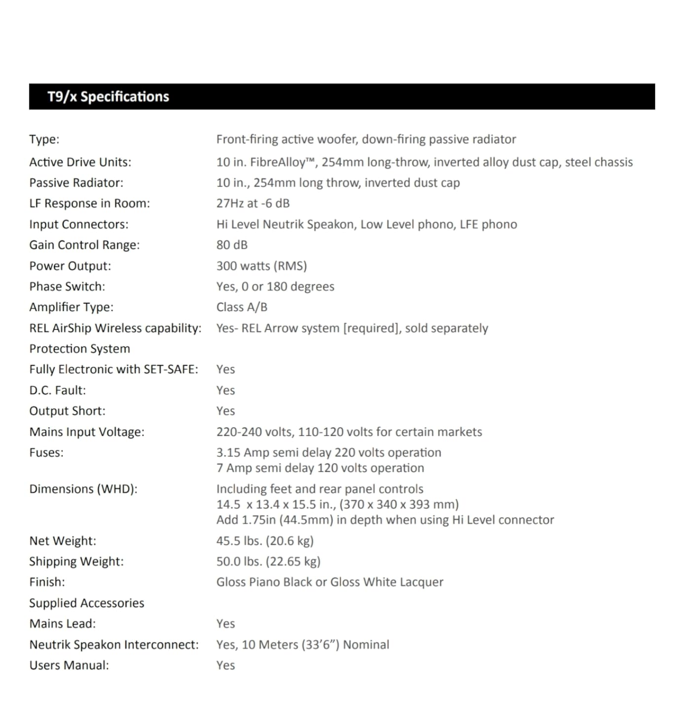 REL T/9x 10-Inch Powered Subwoofer - Sealed Design with Class AB Amplifier, RCA Inputs, and Deep Bass for HiFi Stereo Systems, Home Theater, and Surround Sound - High Gloss Black Finish customer photo 1