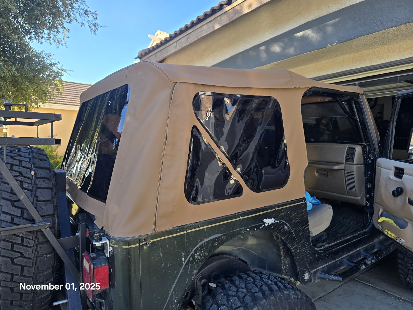 TACTIK Fabric Only Replacement Soft Top - Fits Jeep Wrangler TJ 1997-2006 - Custom-Fit Fabric Roof with Removable Side and Back Window Jeep TJ Soft Top Jeep TJ Top Cover (No Door Skins, Black Diamond) customer photo 1
