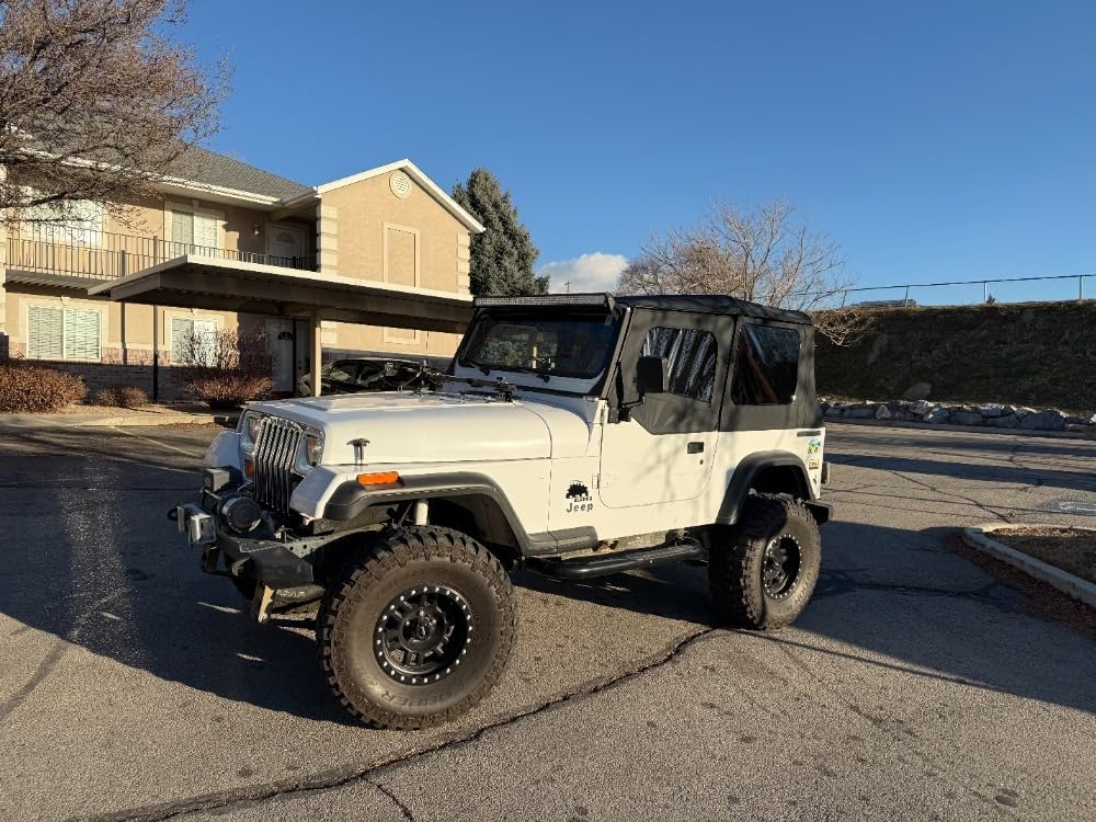 TACTIK Fabric Only Replacement Soft Top - Fits Jeep Wrangler 1988-1995 YJ - Custom-Fit Fabric Roof with Removable Side and Back Window (With Door Skins, Black Diamond) customer photo 2