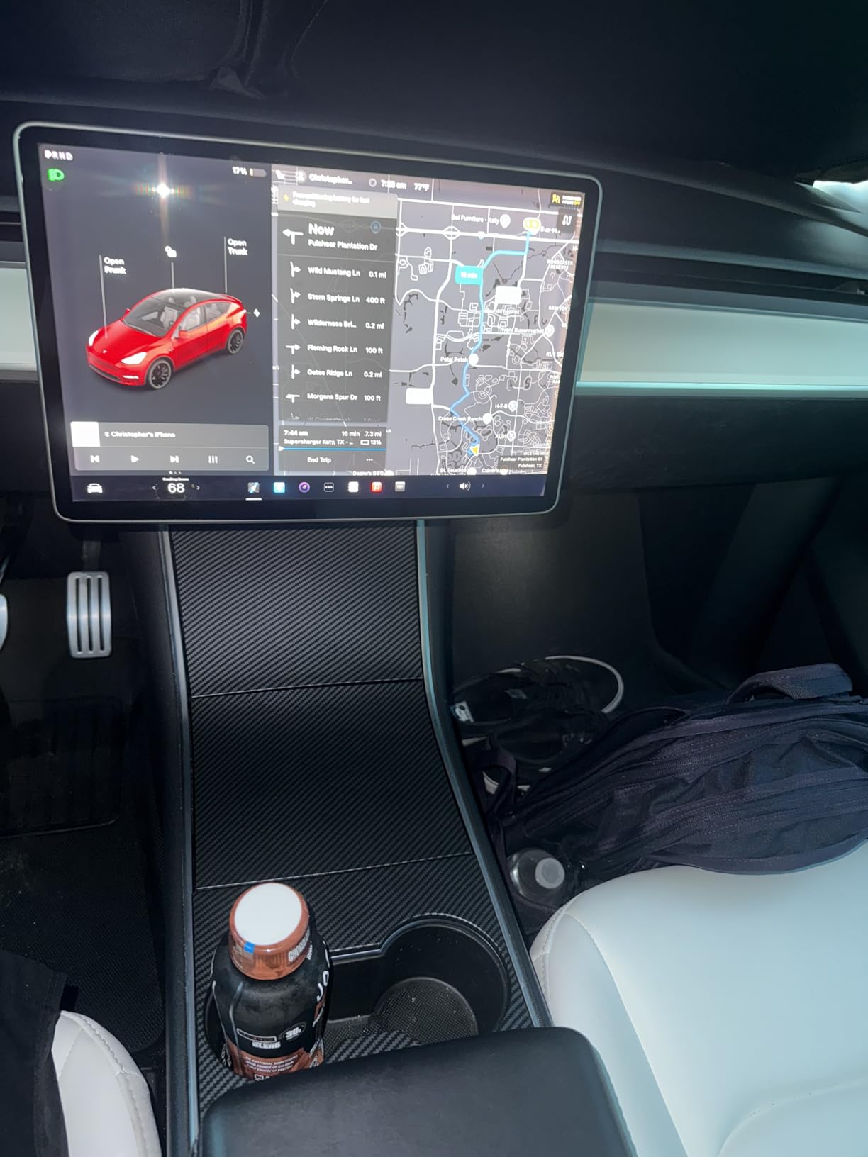 Nestour Center Console Wrap Cover Kit Fit for Tesla Model 3 Model Y 2016-2020, Non-Trace Remove Center Console Protector Accessories, Premium ABS Material. (Matte Black) customer photo 1
