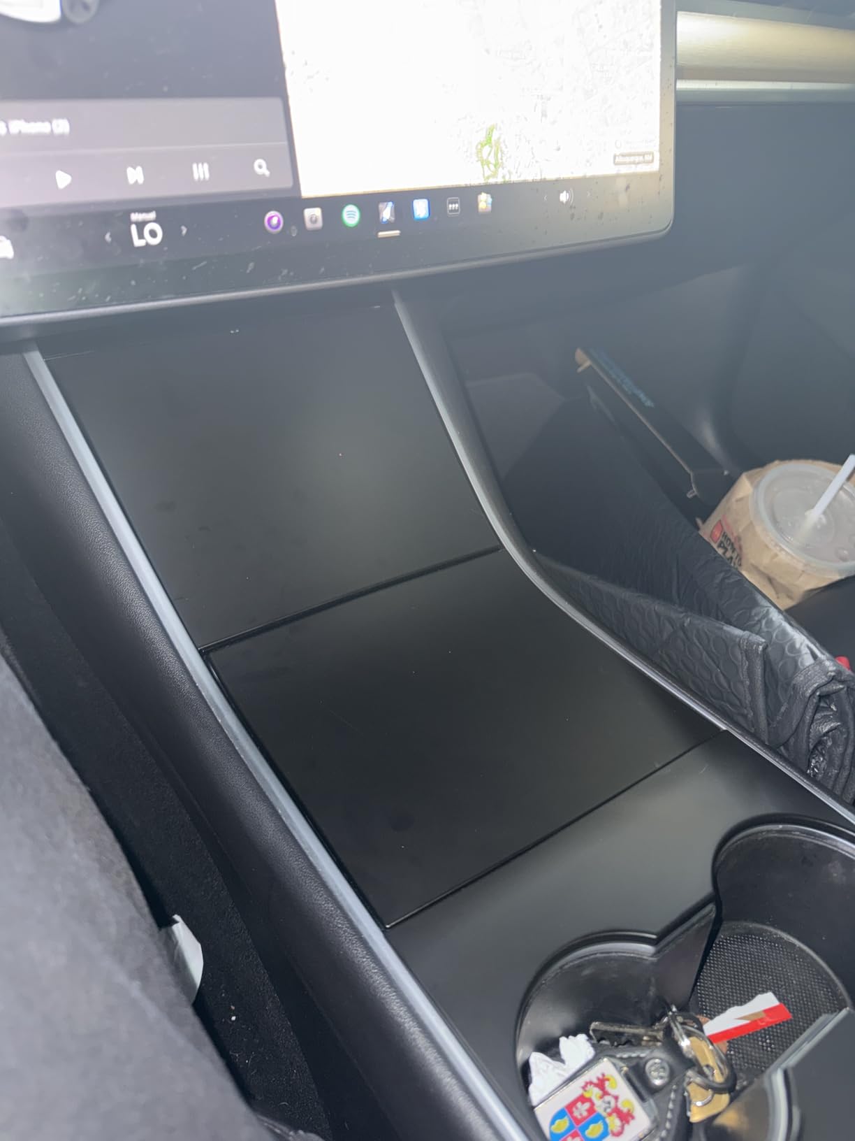 Nestour Center Console Wrap Cover Kit Fit for Tesla Model 3 Model Y 2016-2020, Non-Trace Remove Center Console Protector Accessories, Premium ABS Material. (Matte Black) customer photo 2