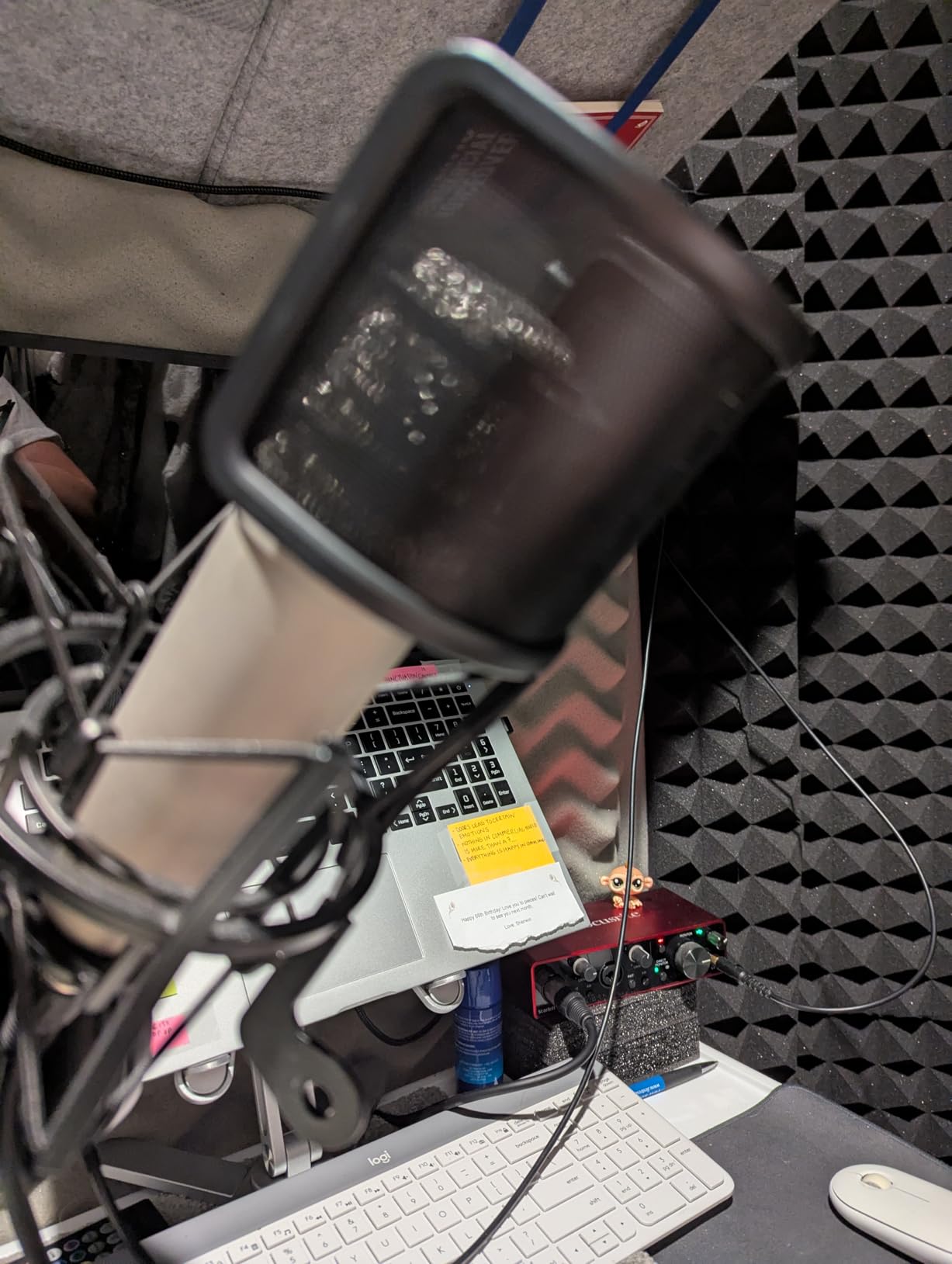 FIFINE Pop Filter Screen, Compact Microphone Pop Shield Windscreen with Metal Mesh for Recording Studio, YouTube Videos, Streaming, Podcast (Black) customer photo 1