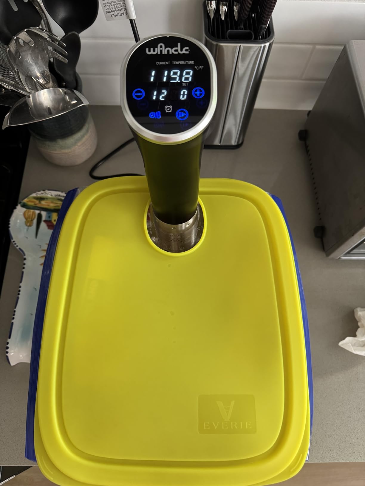 Sous Vide, Wancle Sous Vide Cooker 1100W IPX7 Waterproof Thermal Immersion Circulator With Reservation Function, Easy to store customer photo 2