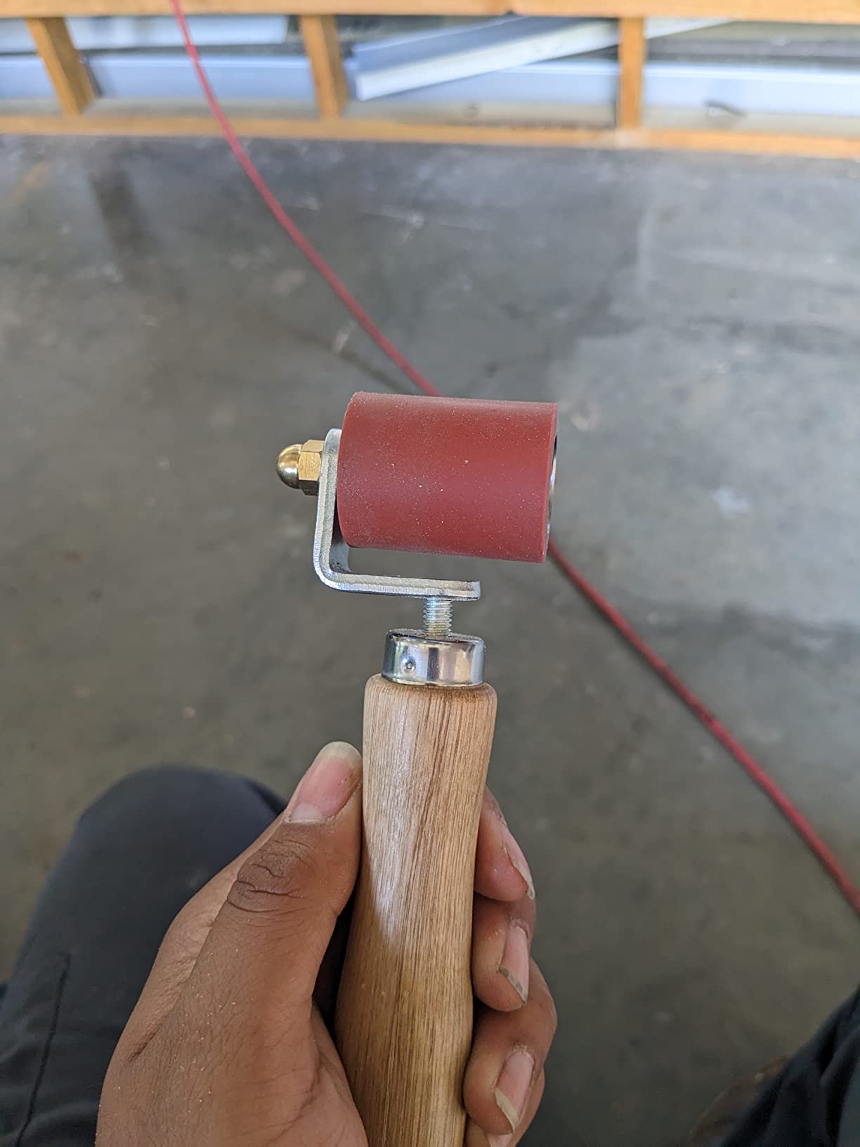 QWORK Silicone Seam Roller, High Temperature Resistant Silicon Seam Hand Pressure Roller Welding Tool, 40mm, Red customer photo 1