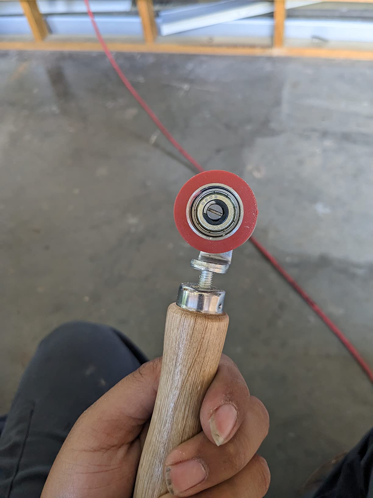 QWORK Silicone Seam Roller, High Temperature Resistant Silicon Seam Hand Pressure Roller Welding Tool, 40mm, Red customer photo 2