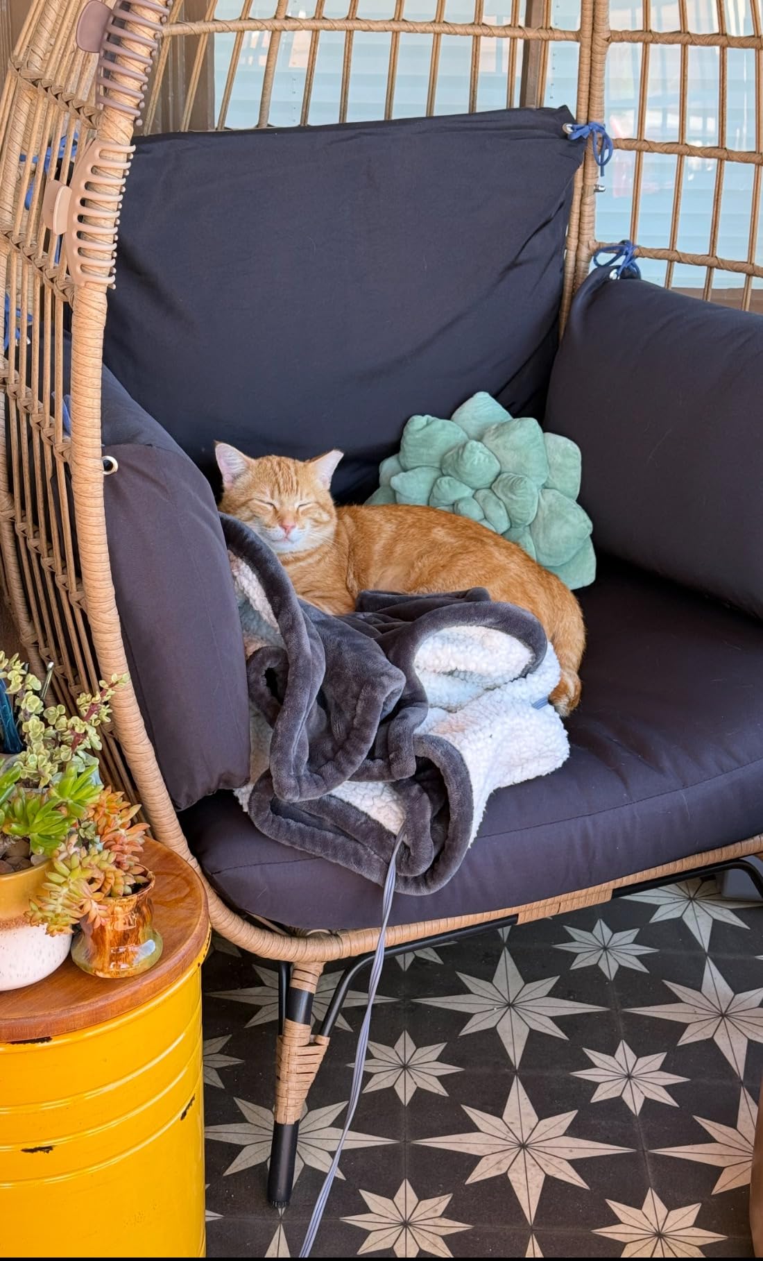 Best Choice Products Wicker Egg Chair, Oversized Indoor Outdoor Lounger for Patio, Backyard, Living Room w/ 4 Cushions, Steel Frame, 440lb Capacity - Ivory customer photo 1