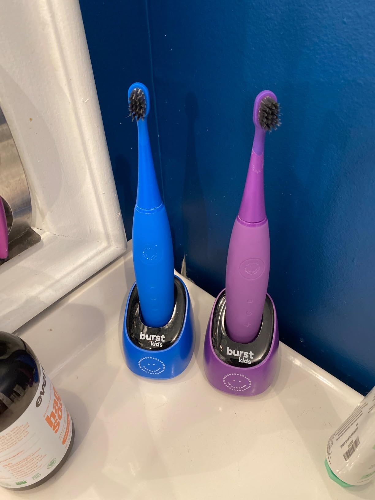 Burst Kids & Toddlers Electric Toothbrush (Purple) | Soft Bristles | Two Minute Timer | Rechargeable Battery | Easy-Grip Silicone Handle | 2 Modes for Healthy Smiles | Ages 3+ customer photo 2