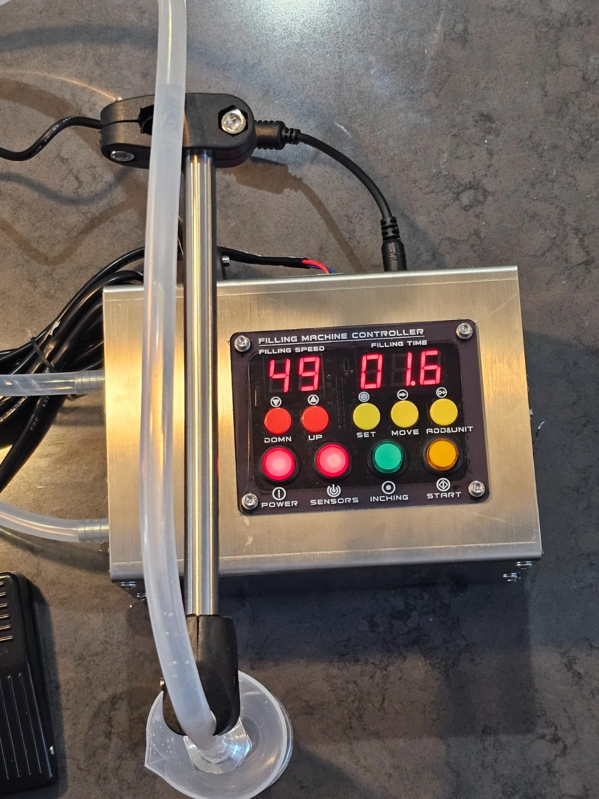 [2025 New Version] Liquid Filling Machine 1-100 Fl Oz Bottle Filler Machine with Foot Pedal Diaphragm Pump Compatiable with Conveyor Belt Digital Control for Wine, Essence customer photo 1