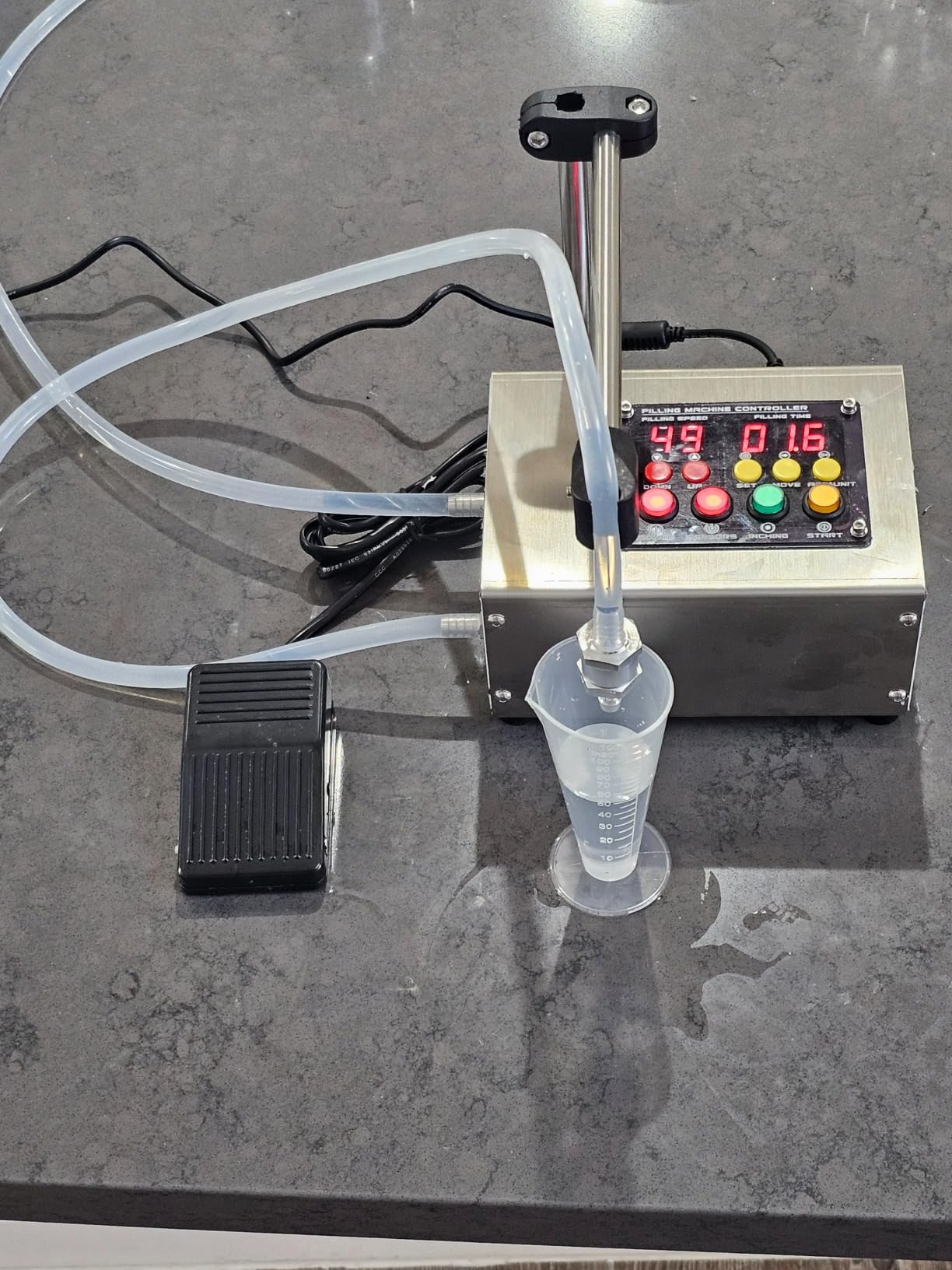 [2025 New Version] Liquid Filling Machine 1-100 Fl Oz Bottle Filler Machine with Foot Pedal Diaphragm Pump Compatiable with Conveyor Belt Digital Control for Wine, Essence customer photo 2