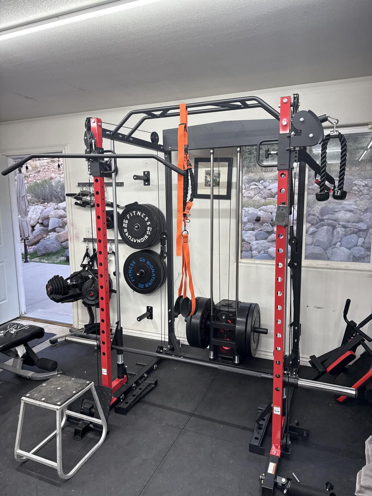 Wall Mounted Weight Plate Holder, Fit 2inch Olympic Weight Plates, Max Weight Capacity 275 lb, Heavy Iron Construction, Mounting Hardware Included customer photo 1