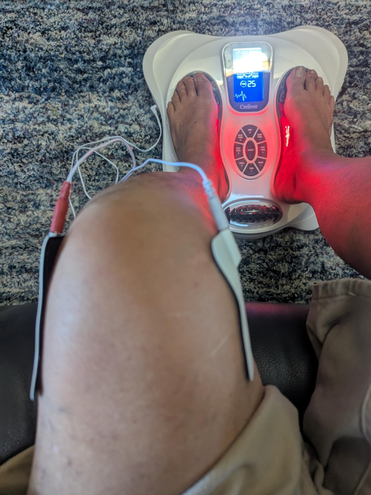Creliver EMS & TENS Foot Nerve Muscle Massager, Electric Foot Stimulator Improves Circulation, Feet Legs Circulation Machine Relieves Body Pains, Neuropathy (FSA or HSA Eligible) customer photo 2
