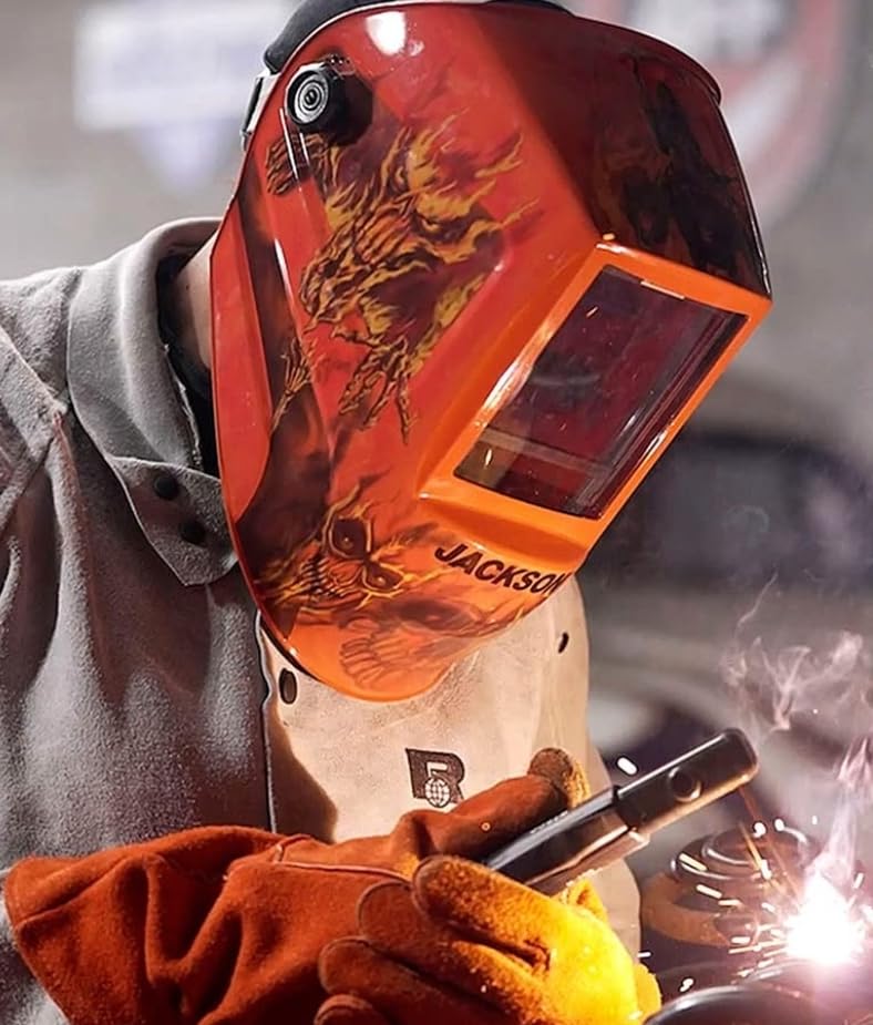 Jackson Safety Premium Graphic Welding Hood with ADF - Ultra Lightweight Auto Darkening Welding Helmet - ANSI Z87.1 (Multiple Styles) customer photo 1