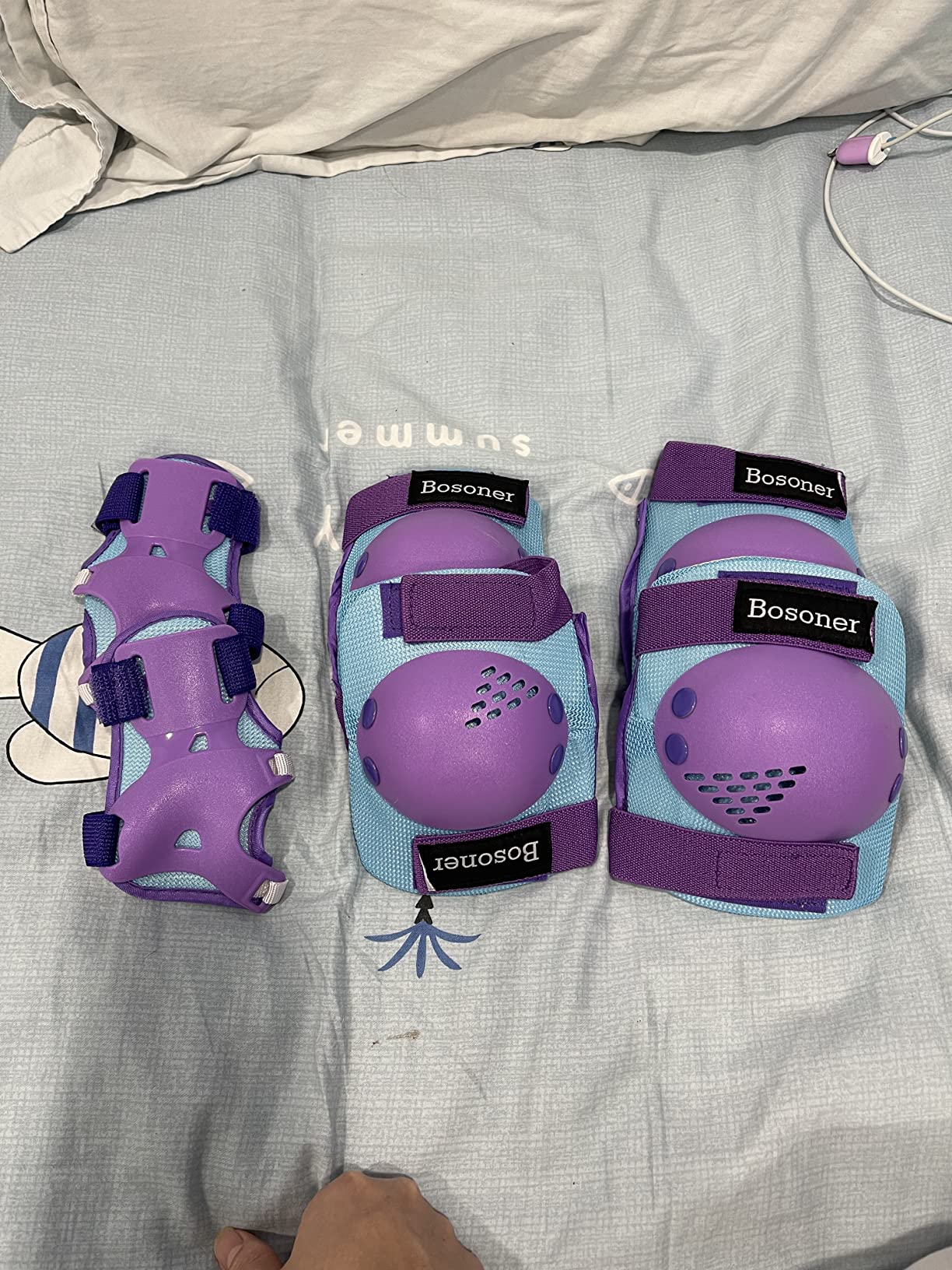 Kids/Youth Knee Pads Elbow Pads Wrist Guards 3 in1Protective Set, for 3-15 Years Child Roller Skates, Cycling, Inline Skating, Skateboard, BMX Bike, Balance Bike, Scooter Riding Sports customer photo 2