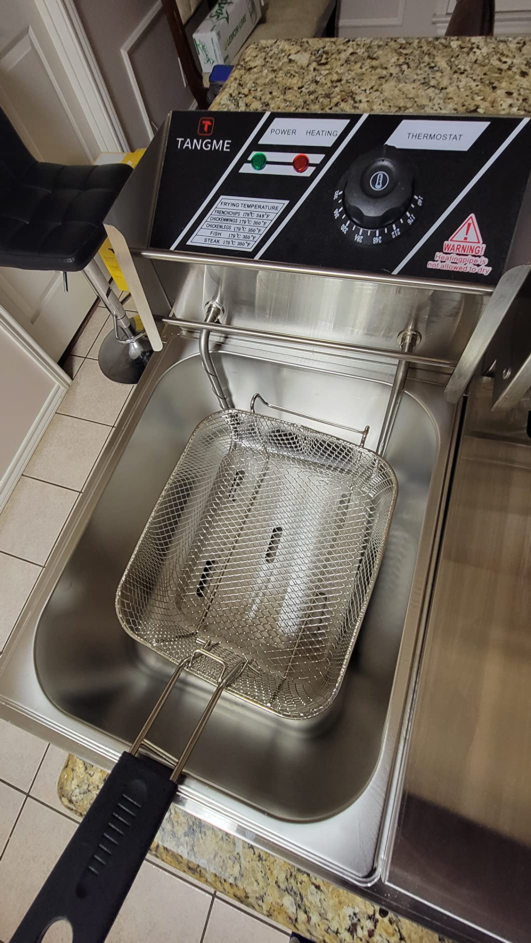 Commercial Deep Fryer, 3400W Electric Deep Fryers with 2x6.35QT Baskets Thickened Stainless Steel Countertop Oil Fryer 20.7QT Large Capacity with Lids Temperature Controller (12L) customer photo 1