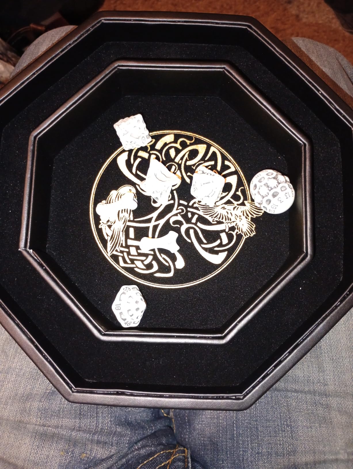 DND Dice Tray - Premium 9 Inch Tray for Dungeons and Dragons: Exquisitely Detailed Green World Tree & Wolf Raven Design - Perfect Rolling & Box Storage to Protect Your Dice for D&D and RPG customer photo 1