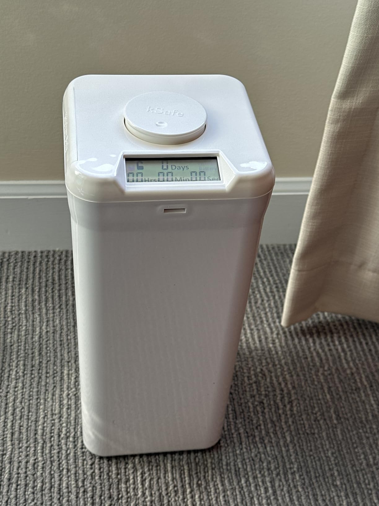 Kitchen Safe Time Lock Safe - Phone Safe Box with Timer, Timed Lock Box for Snacks & Valuables - KSafe Time Locking Container for Improved Self-Control (Mini, White Lid + 3.0