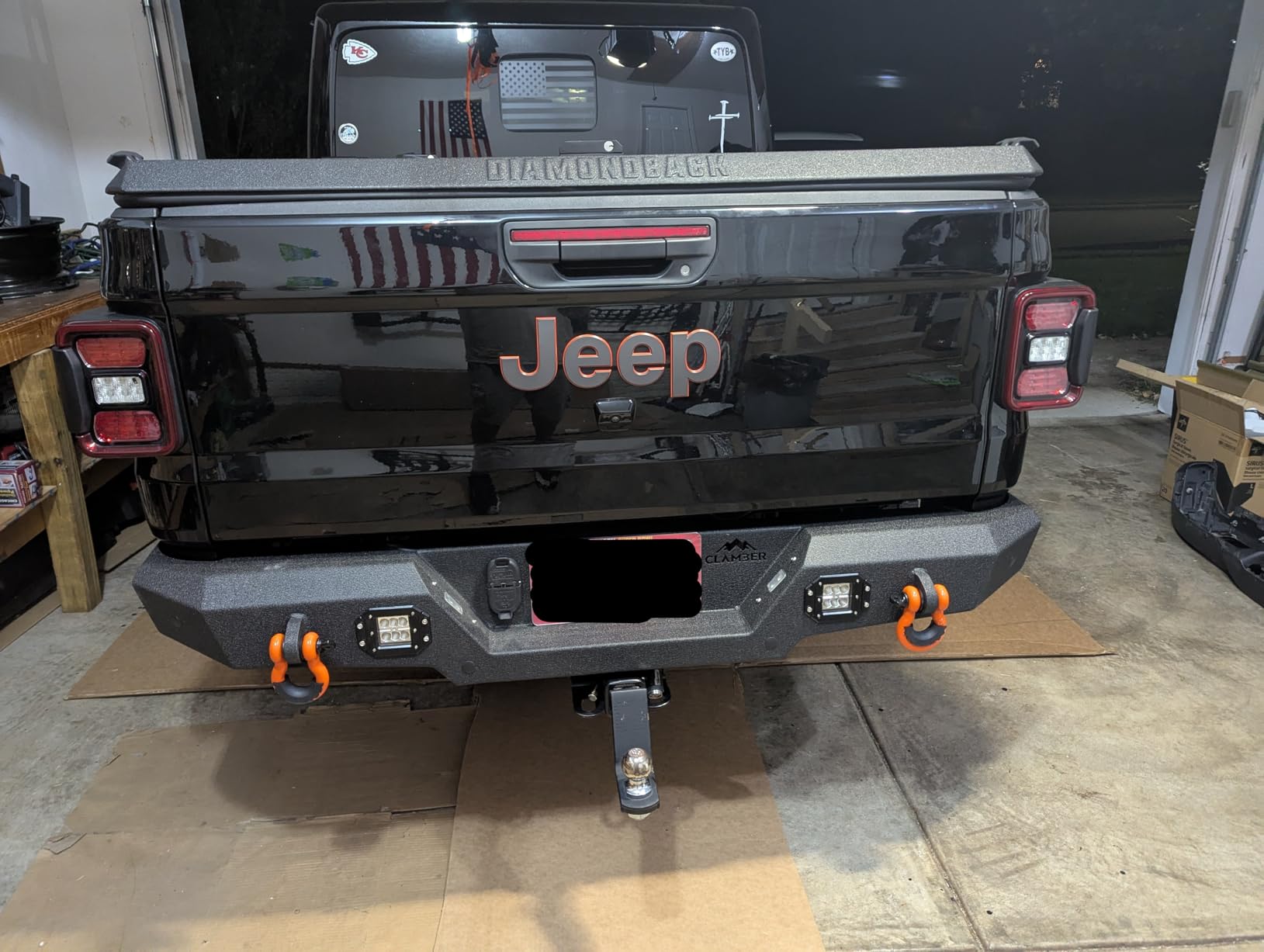 CLAMBER Off-road Front Bumper for Jeep Wrangler JK/JKU 2007-2018, JL/JLU 2018-2026 & Jeep Gladiator JT 2020-2026, Heavy Duty Front Bumper with Built-in Winch Plate, Textured Black Powder Finish customer photo 1