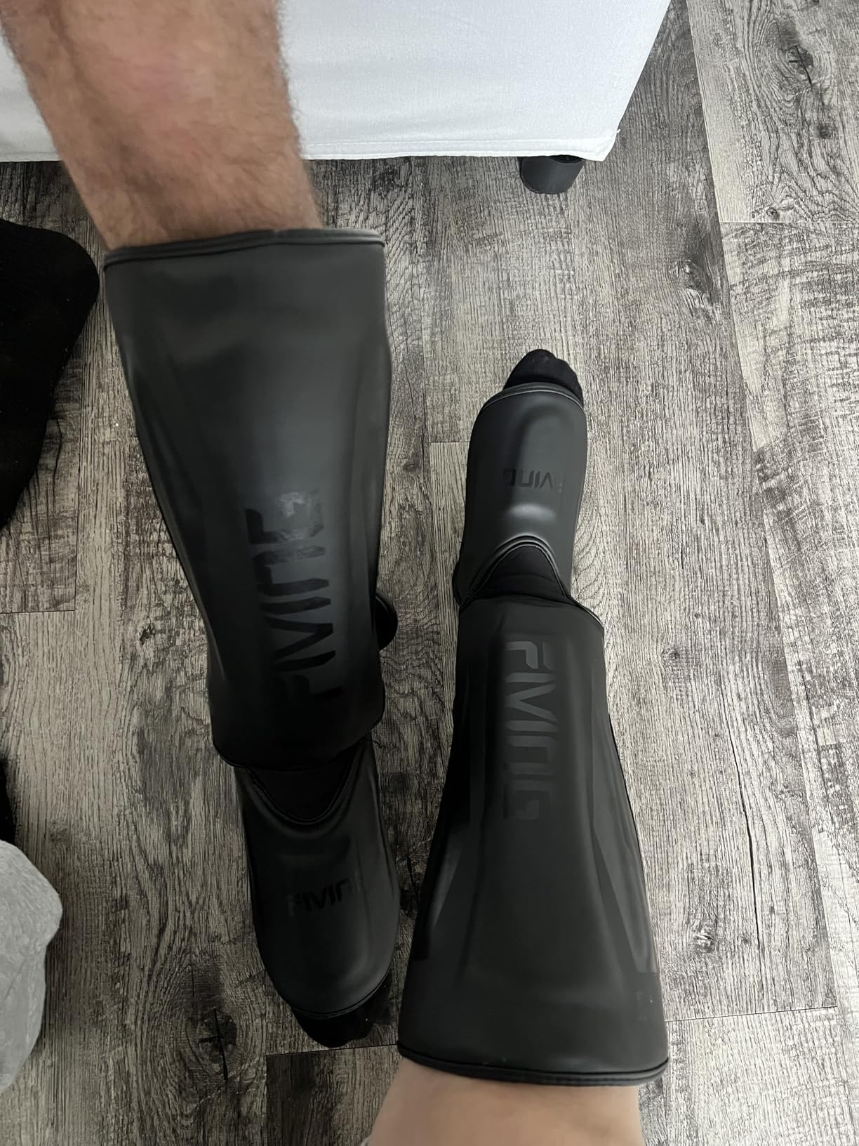 FIVING MMA Martial Arts Shin Guards - Padded, Adjustable Muay Thai Leg Guards with Instep Protection for Kickboxing/MMA Training and Sparring customer photo 1