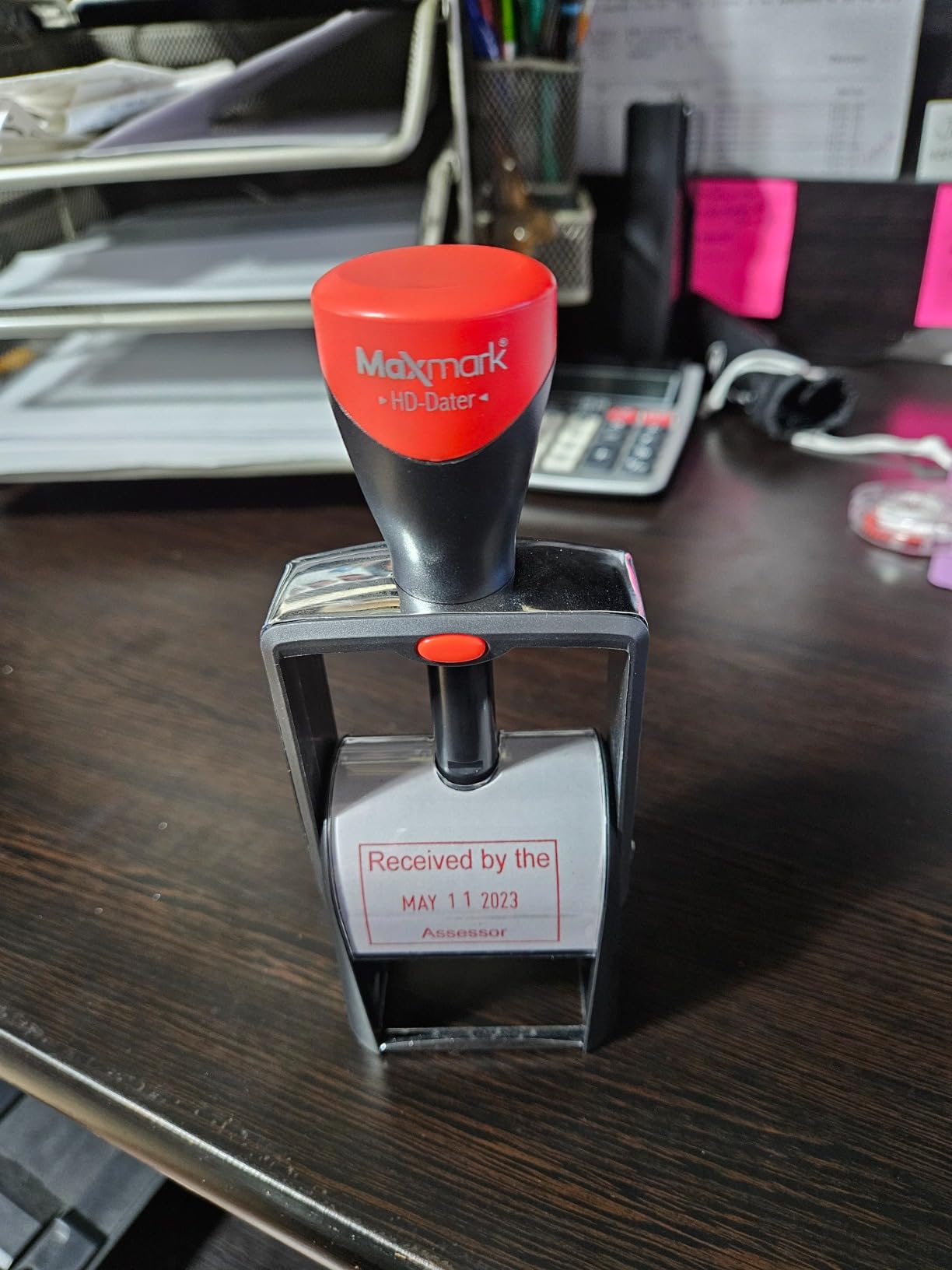 MaxMark Heavy Duty Date Stamp with 4-Line Custom Text, Self Inking Date Stamp - 2160 - Choose from Many Font and Color Options customer photo 2