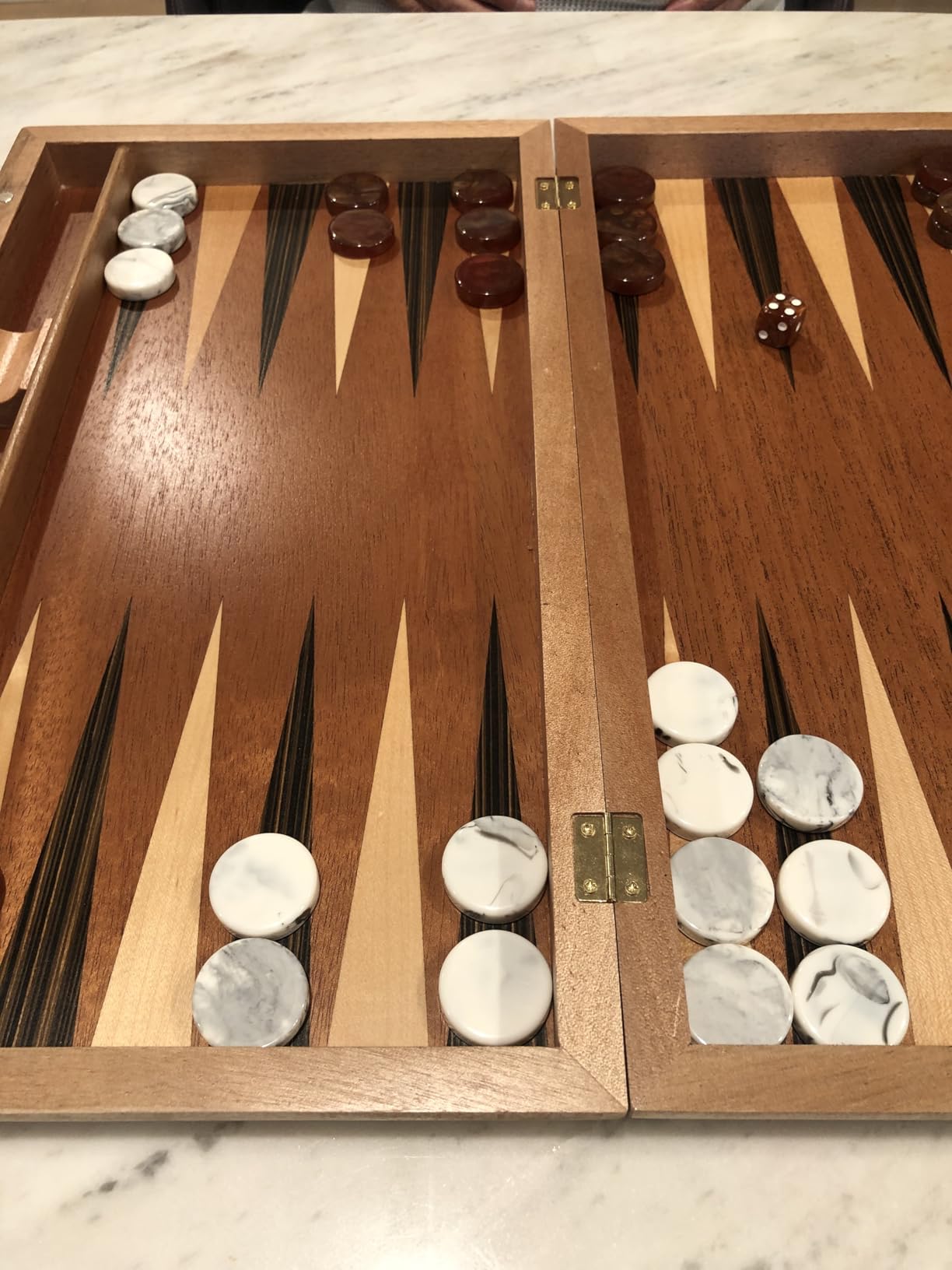 17 Inch Backgammon Sets for Adults. Beautiful Wood Inlaid Backgammon Board Game Set with Unique Checkers & Dice. Large Back Gammon Game Sets Travel Size for 2 Players Nardi or Tavla customer photo 1