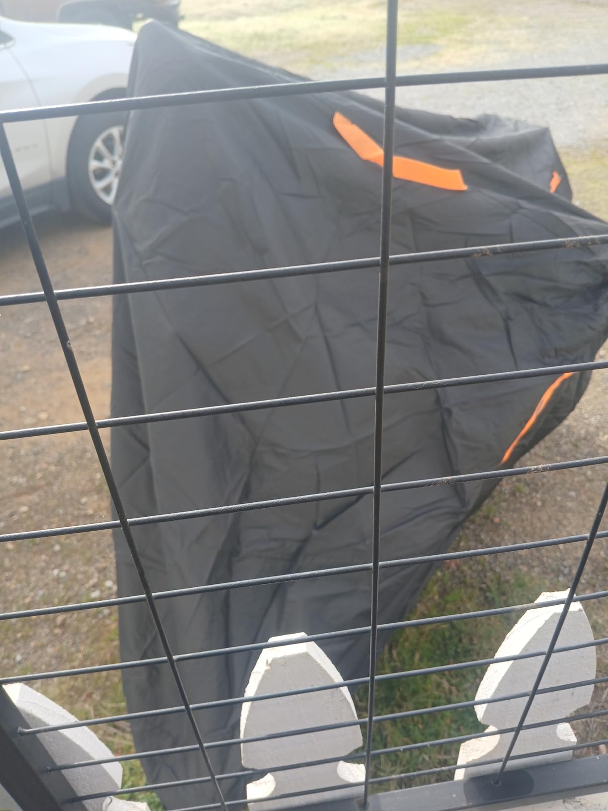 300D Heavy Duty Motorcycle Cover, SECELES All Season Durable Waterproof Outdoor Protection Scooter Cover 4 Reflective Tape Lock-Holes fits up to 86