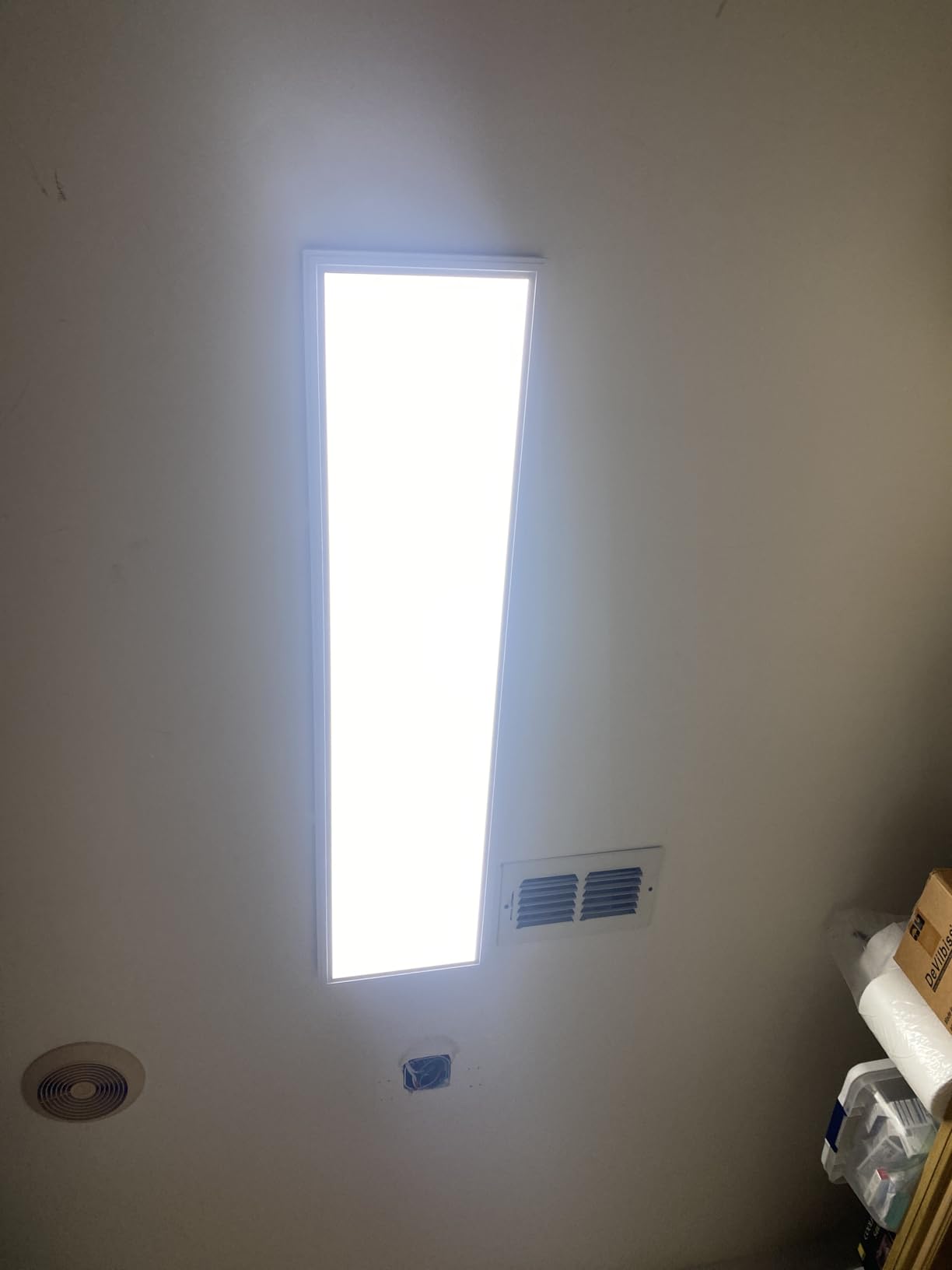 Lithonia Lighting CPANL 1x4 LED Flat Panel Light, 1 Ft. x 4 Ft. LED Light Panel, Ceiling Lighting Fixture, 4000 Lumens, 3500K/4000K/5000K Switchable CCT, Includes Direct Ceiling Mount Bracket, White customer photo 2