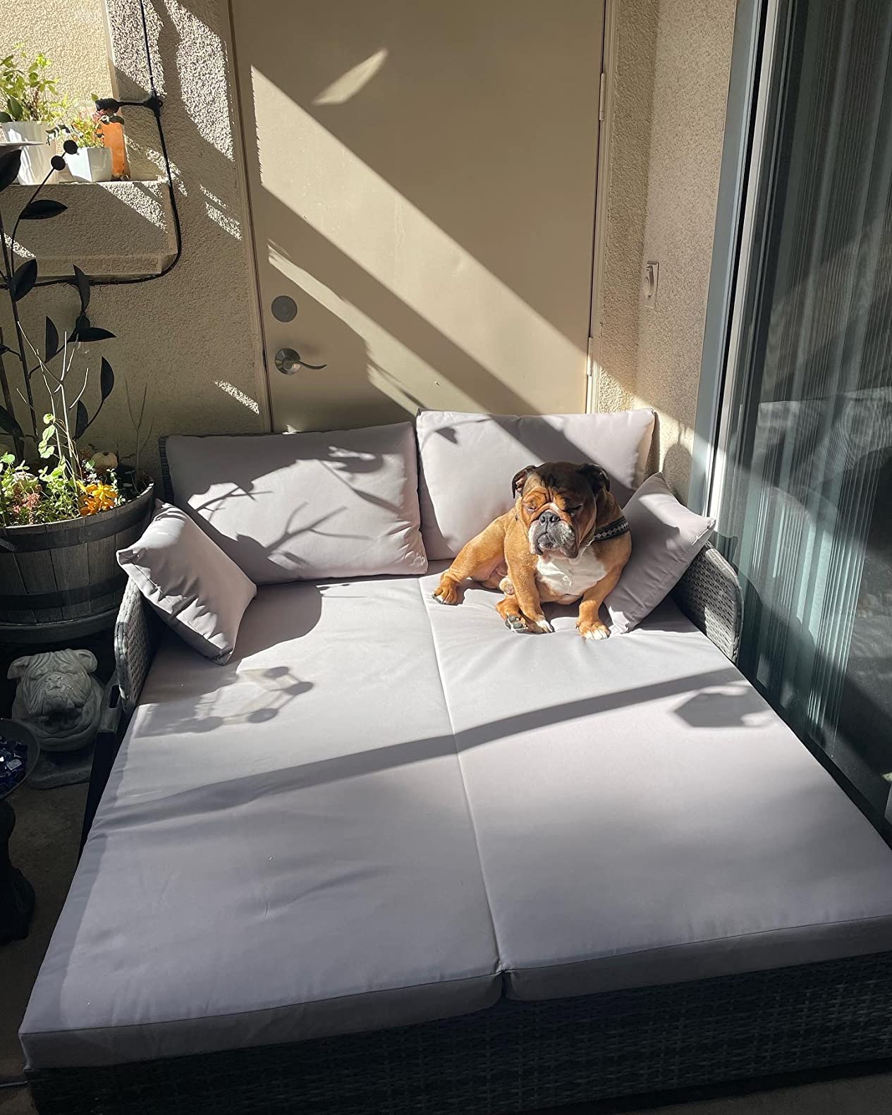 SAFAVIEH Outdoor Collection Cadeo Natural/White Cushion Daybed PAT7500D customer photo 1