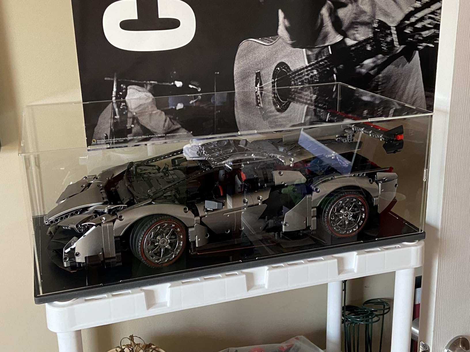 DuvinDD Acrylic Display Case for Large Collectibles, 29 inch Tall Clear Display Box for Doll Bearbrick 1000% Lego 10341 Dustproof Protective Showcase Assemble Acrylic Box with Black Base customer photo 1