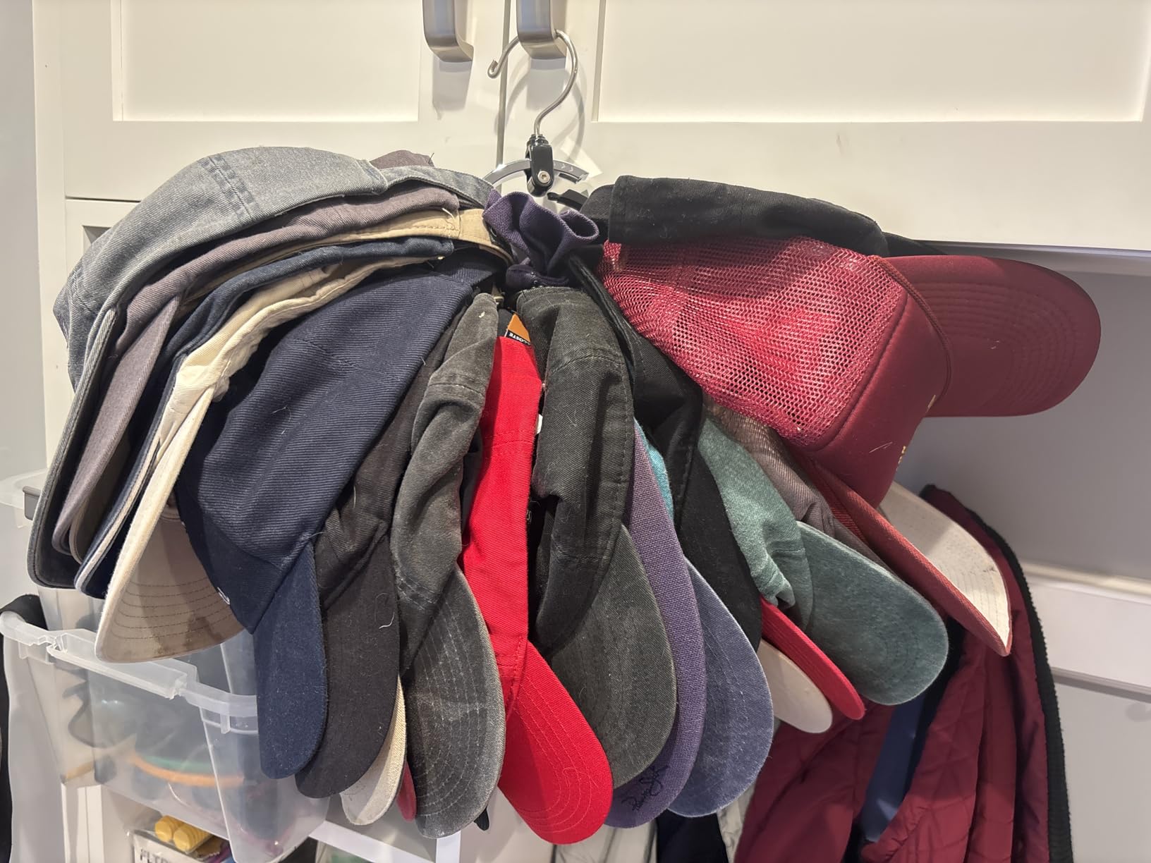 Rolly Hanger® Closet Space Saver - Premium Rotating Aluminum Organizer for Belts, Ties, Hats & Handbags - Heavy Duty 360° Swivel - Declutter & Maximize Storage (1 Pack) customer photo 2