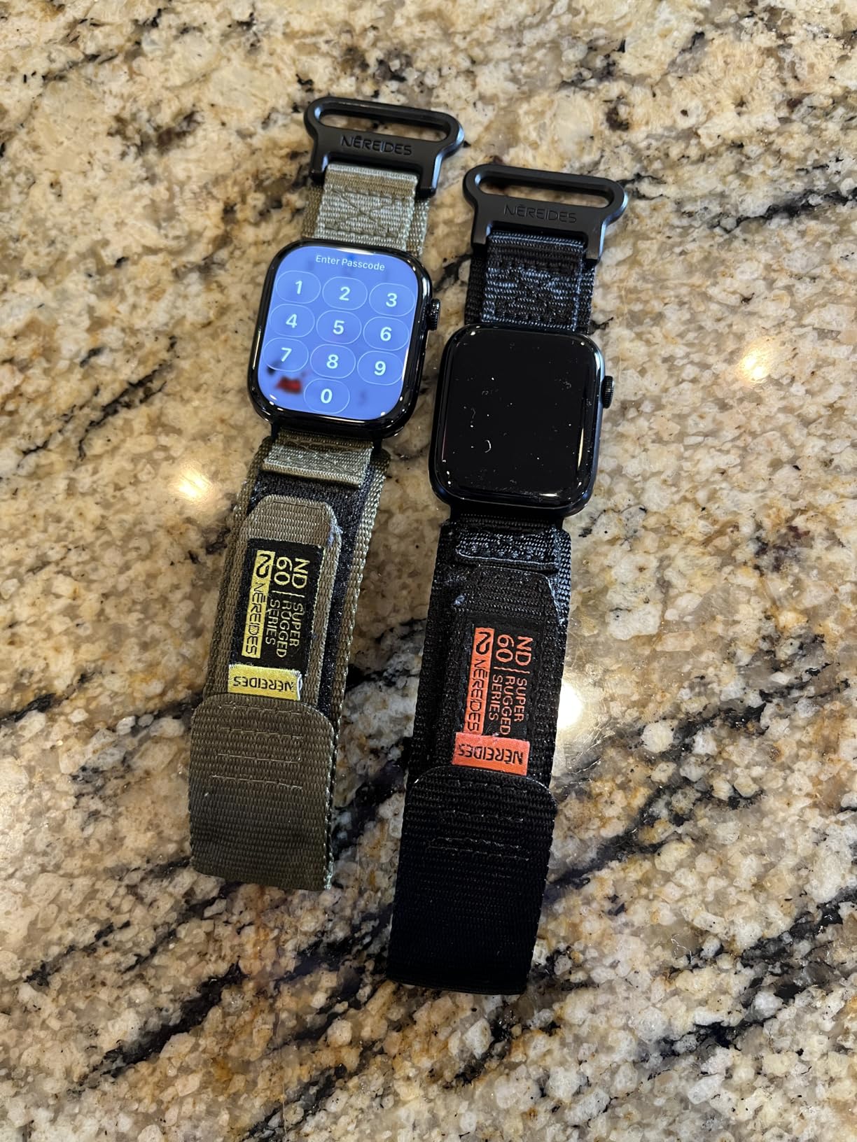Nereides Compatible with Apple Watch Series 11 Band Series 10/9/8/7/6/5/4/SE/SE2/SE3/Ultra 3/2/1, Nylon Sports Strap with Woven Design for 49mm/46mm/45mm/44mm (L, Army Green) customer photo 2