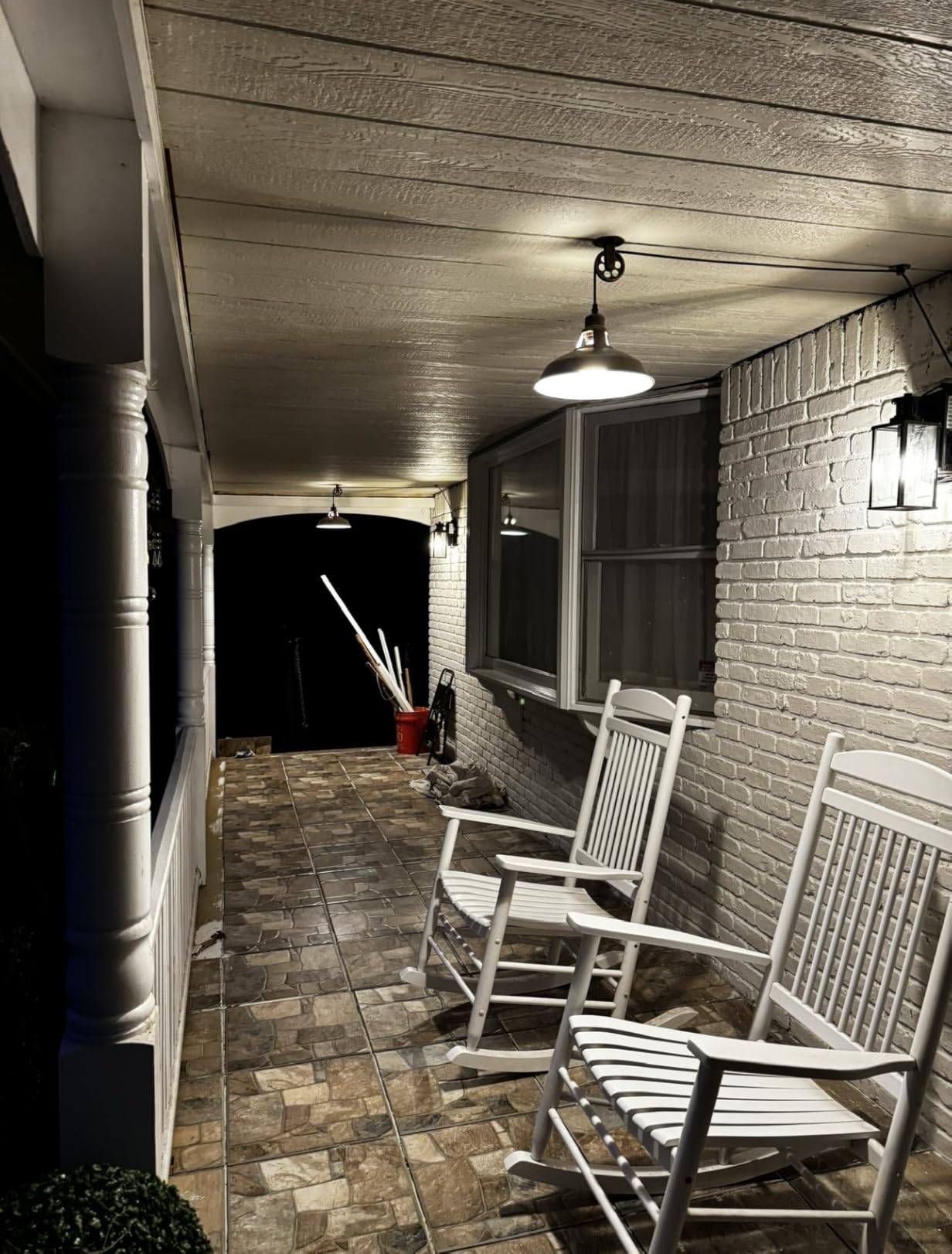 Plug in Pendant Light Industrial Pulley Pendant Lamp E26 Vintage Hanging Light Fixture With 16.4ft Cord On/Off Switch For Pool Table,Houseplant Grow lights,Kitchen Island,Sink 2 Pack Aged Bronze customer photo 2