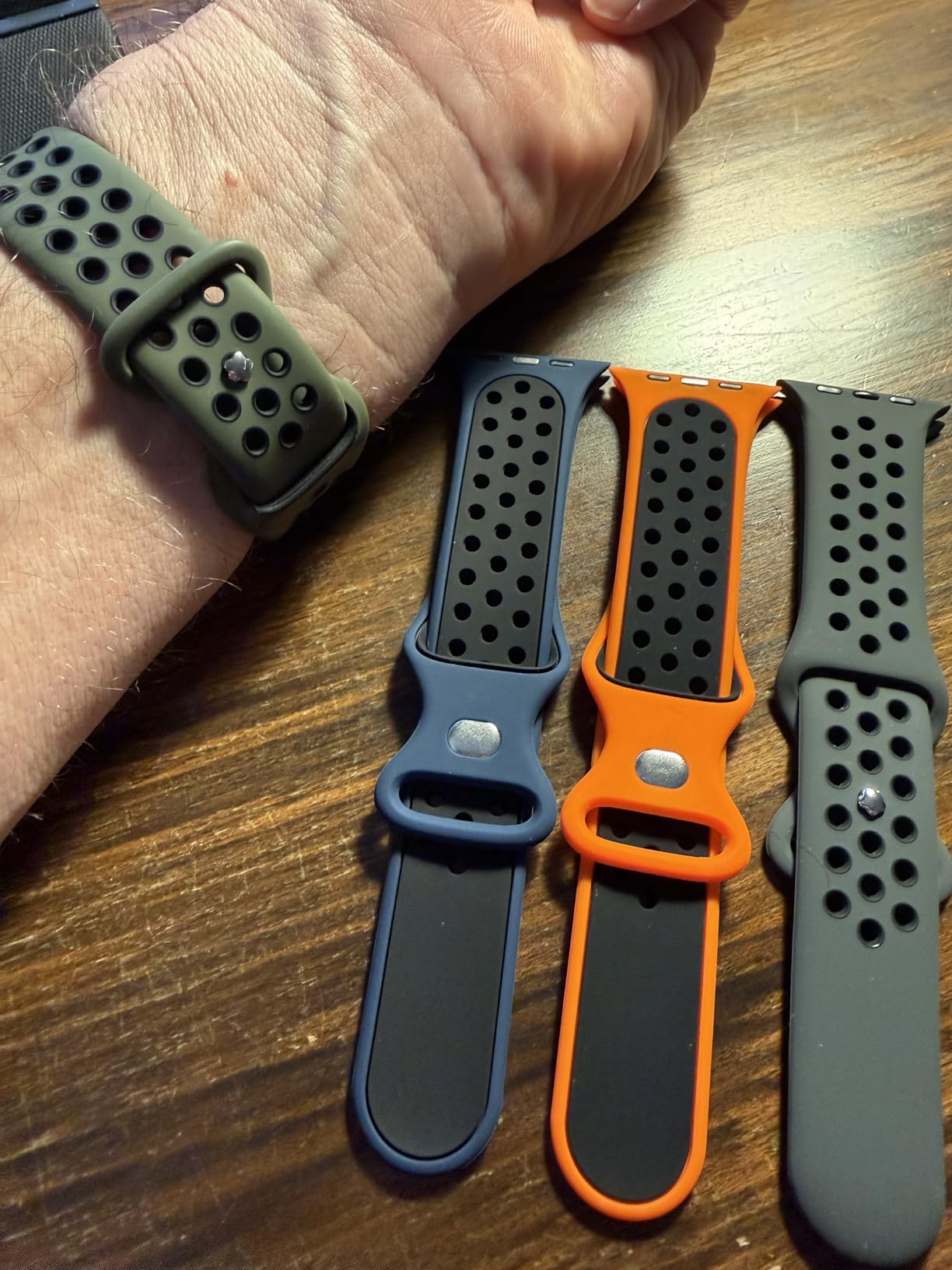 Adorve 4 Pack Sport Bands Compatible with Apple Watch Bands for Men Women 49mm 46mm 45mm 44mm 42mm 41mm 40mm 38mm,Breathable Soft Silicone Strap for iWatch Band Series 11 10 SE Ultra 9 8 7 6 5 4 3 2 1 customer photo 1
