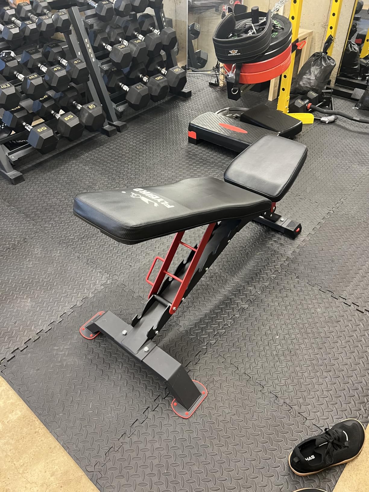 FLYBIRD Commercial Grade Adjustable Weight Bench - 1300LBS Capacity, 6+3 Positions for Ultimate Strength Training & Bench Press, with Easy-Roll Wheels customer photo 1