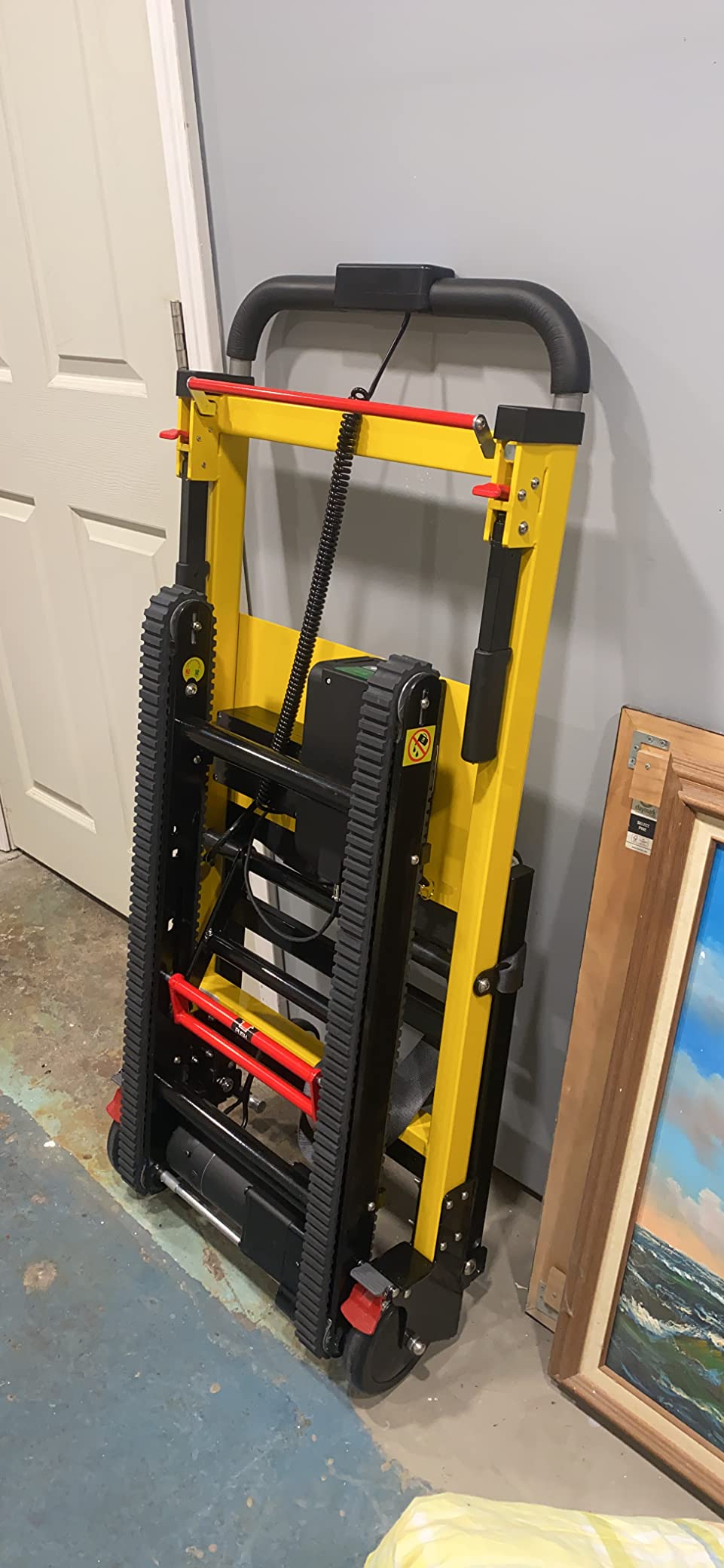 Electric Stair Climbing Hand Trucks Dolly Cart for Moving 441lb Capacity Heavy Duty Folding Stair Climber Cart Hand Trolley with 6 Wheels Motor Battery Powered for Furniture Family Logistics Warehouse customer photo 1