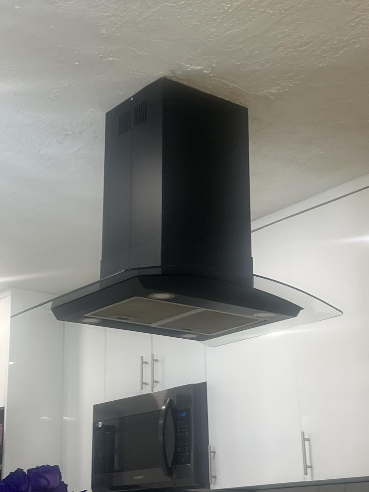 36 Inch Island Range Hood 700CFM Gesture & Touch Control Ceiling Mount Stainless Steel Ducted/Ductless Convertible, Ceiling Mount Vent Hood, Baffle Filter Exhaust Fan Extractor customer photo 2