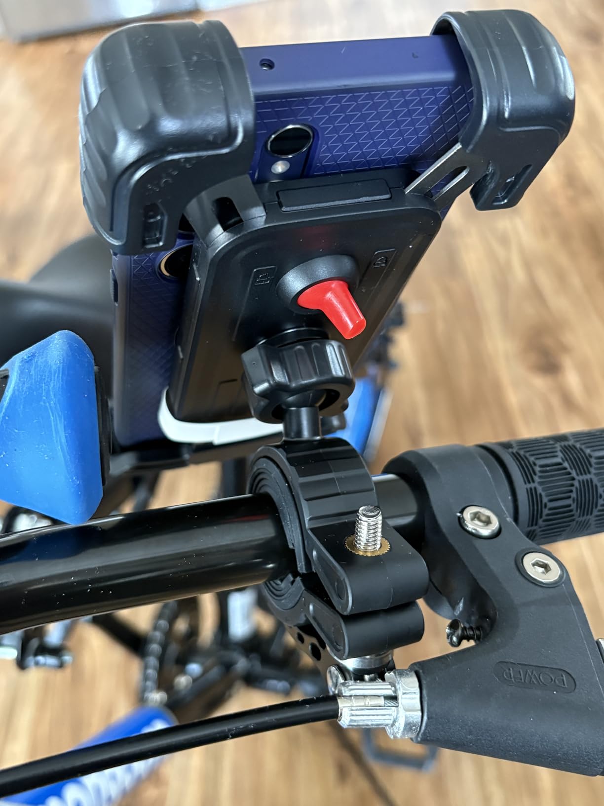 Bike Motorcycle Phone Mount,[Super Stable Metal] Bike Motorcycle Phone Holder with Security Lock, Bicycle Phone Mount with Soft Cushion & Adjustable Clip Compatible with 4.7''-6.8'' Phone customer photo 1