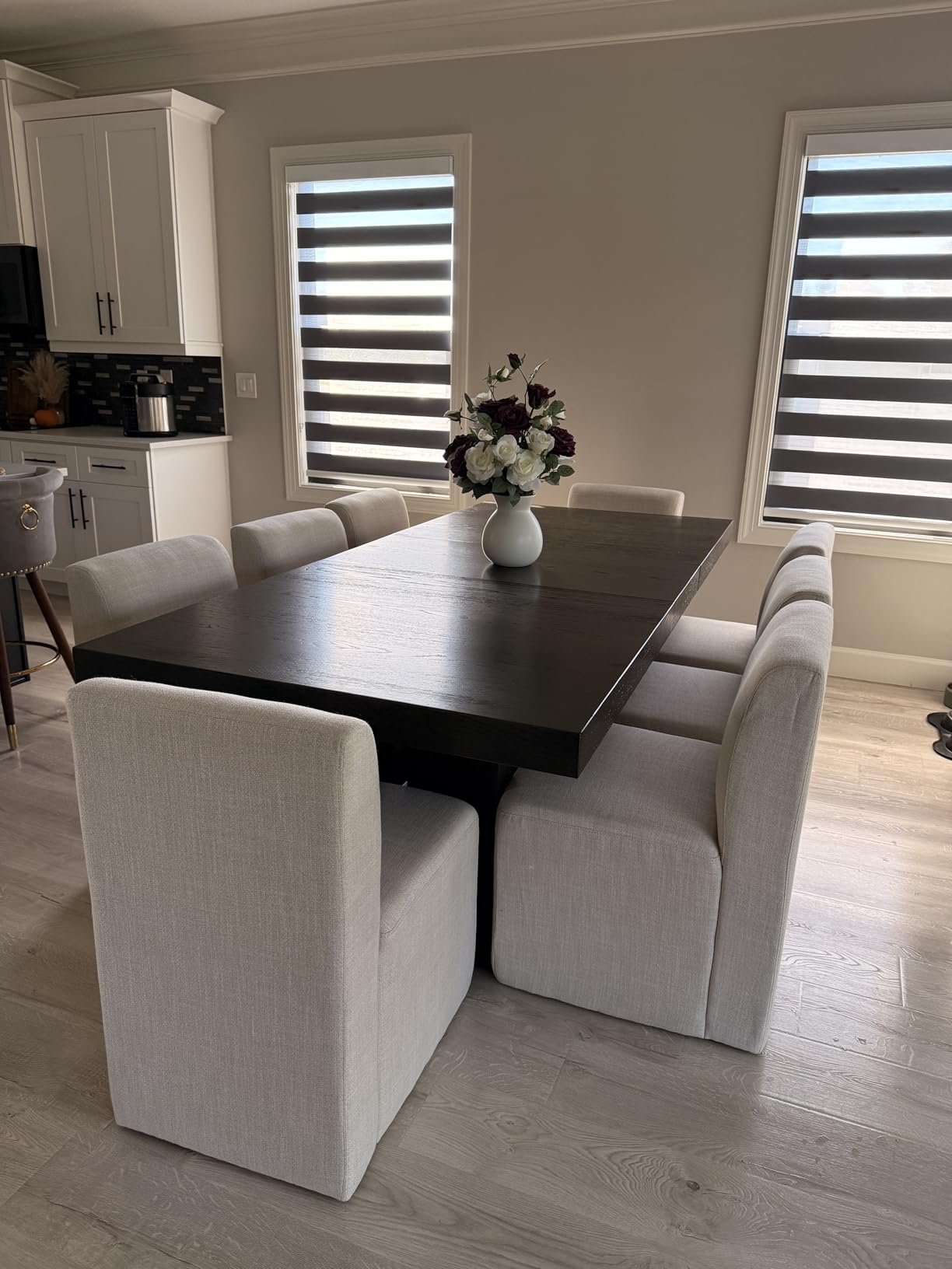 Signature Design by Ashley Burkhaus Rectangle Dining Room Extension Table, Removable Center Leaf, Seats up to 8, Wood, 40