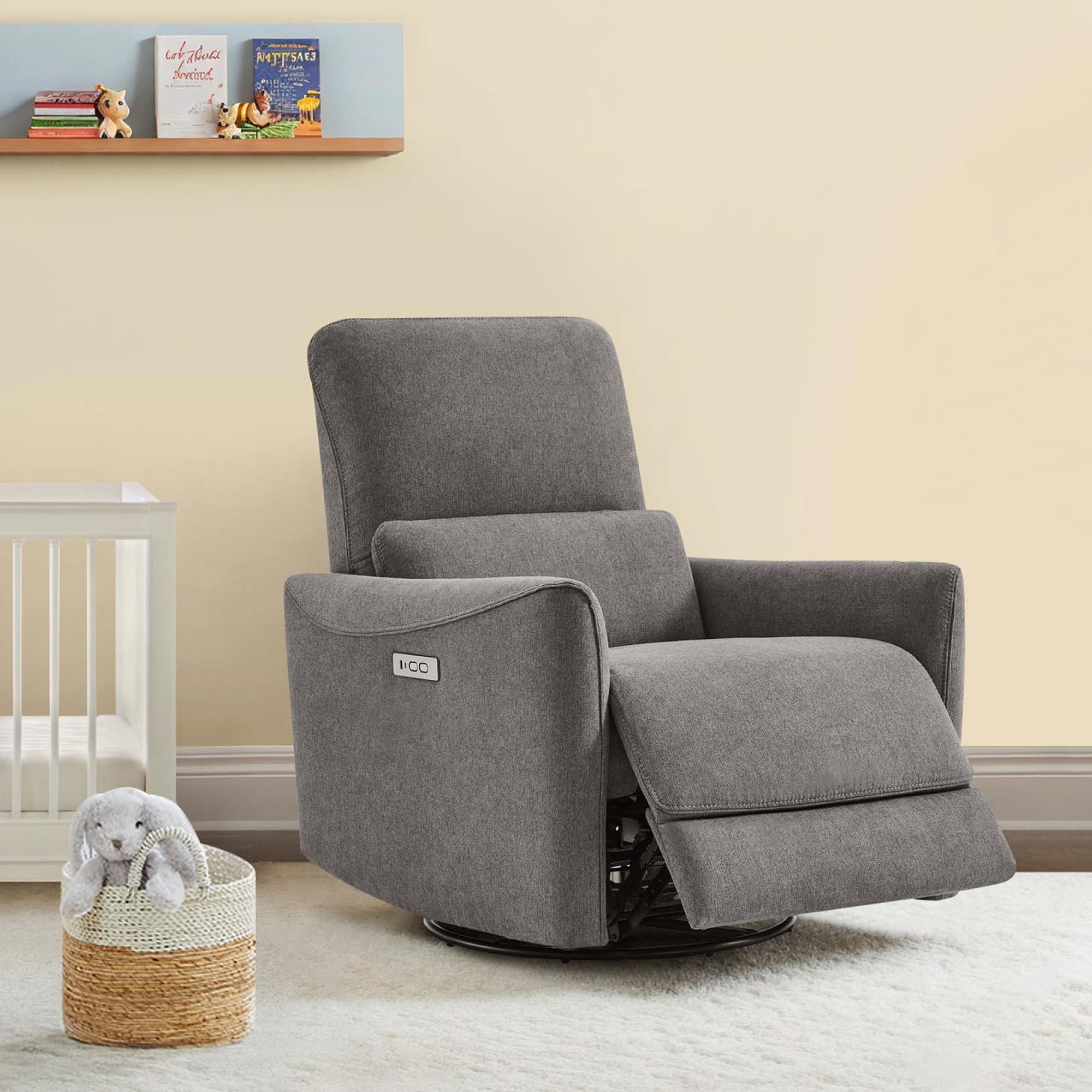 CHITA Power Recliner Chair Swivel Glider, FSC Certified Fabric Living Room Reclining Sofa Chair with Lumbar Support, Metal Grey customer photo 2