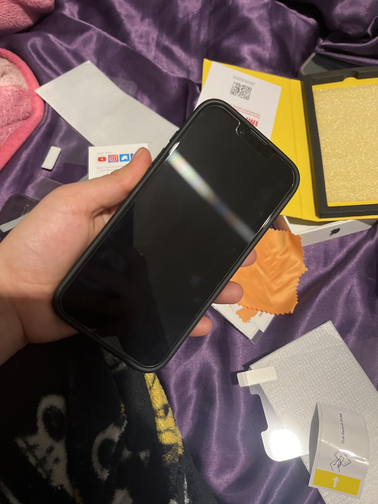 JETech Privacy Screen Protector for iPhone 17e (2026) / iPhone 16e / iPhone 13/13 Pro, Anti Spy Tempered Glass Film, 6.1-Inch Display, 2-Pack customer photo 2