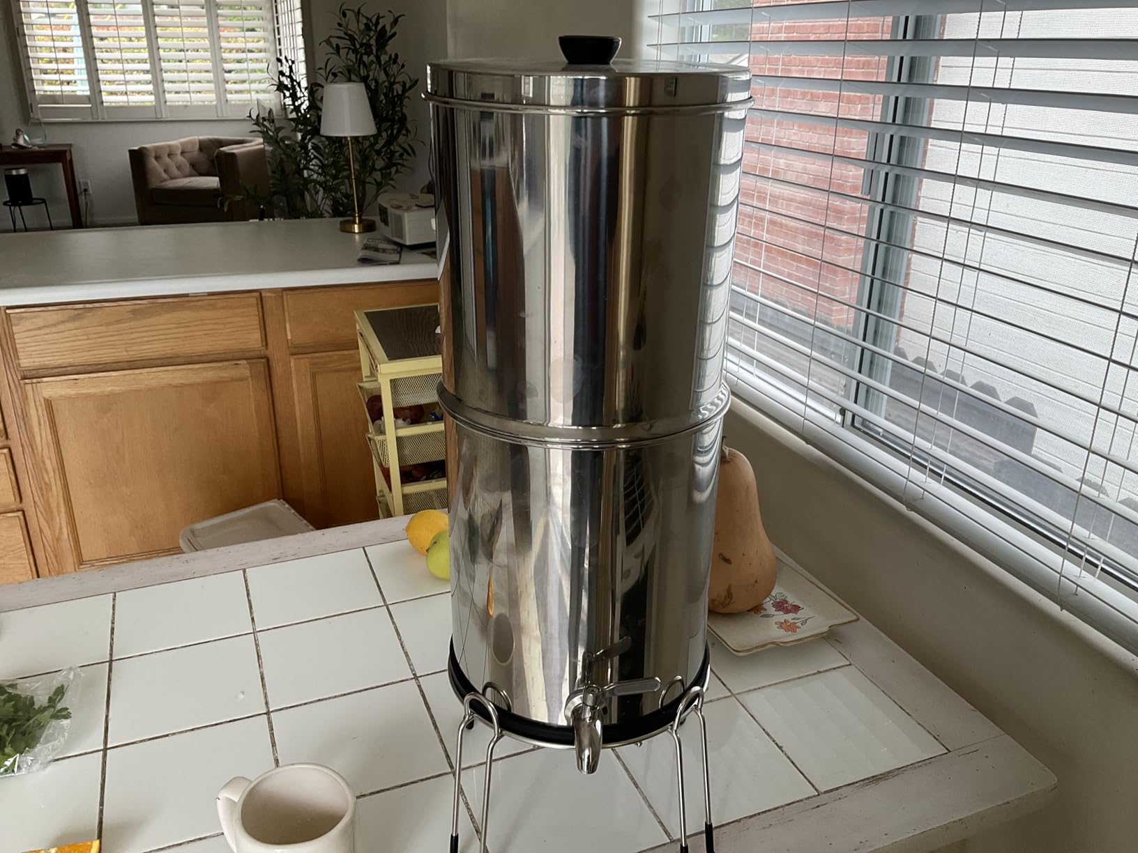 Purewell 3-Stage 0.01μm Ultra-Filtration Gravity Water Filter System, NSF/ANSI 42&372 Certification, 304 Stainless Steel Countertop System with 2 Filters and Stand, Reduce 99% Chlorine, 2.25G, PW-OB customer photo 2