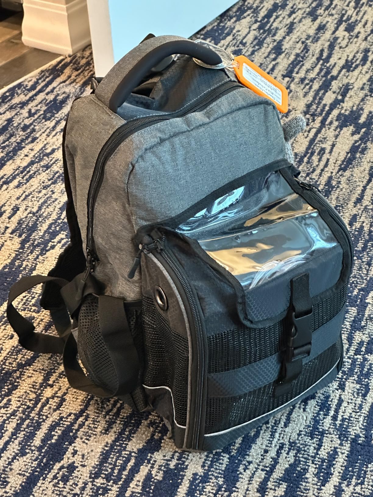 Trunab Portable Oxygen Concentrator Carrying Backpack, POC Bag with Transparent Cover & Multiful Pockets Compatible with Inogen one, Caire FreeStyle Comfort, Oxygo, Philips SimplyGo Mini customer photo 1