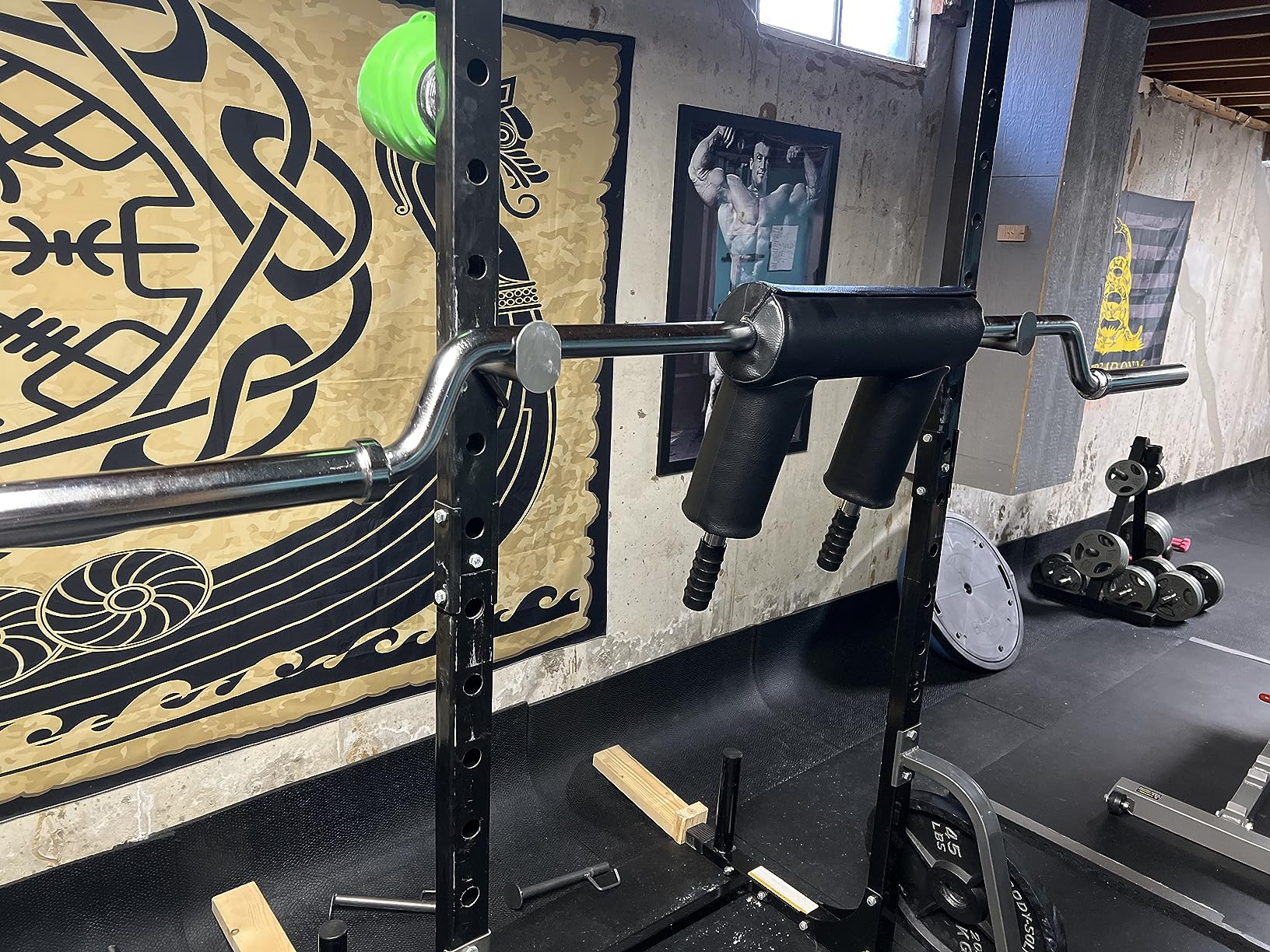 Titan Fitness Rackable Safety Squat Bar, Cambered Safety Squat Barbell with 5