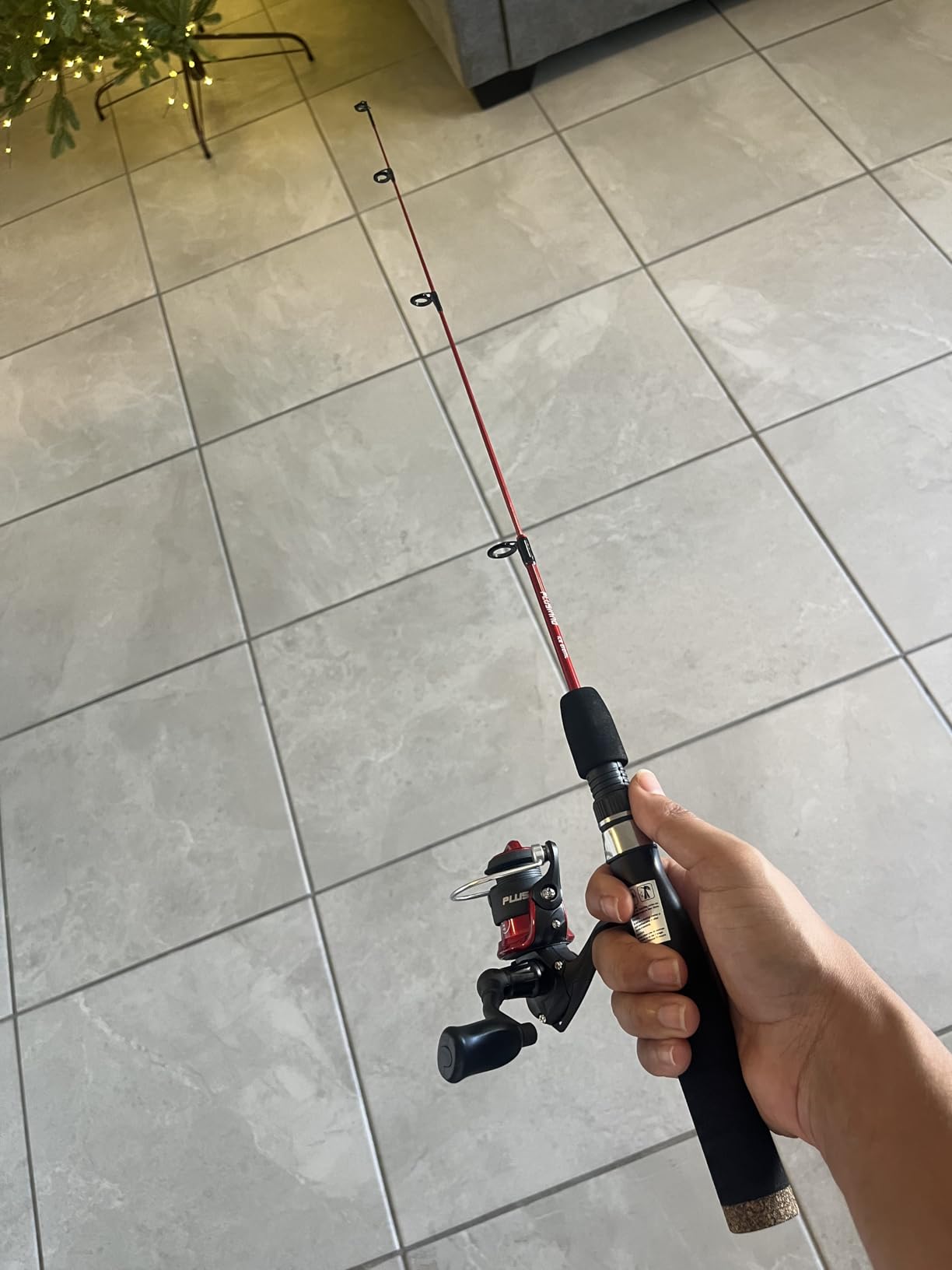 PLUSINNO Ultralight Winter Ice Fishing Rod Reel Combo 26/27/28 inch. Medium Light Fast Action Multi-Species Spinning Ice Fishing Pole Tackle Walleye Perch Panfish Bluegill-PP customer photo 1