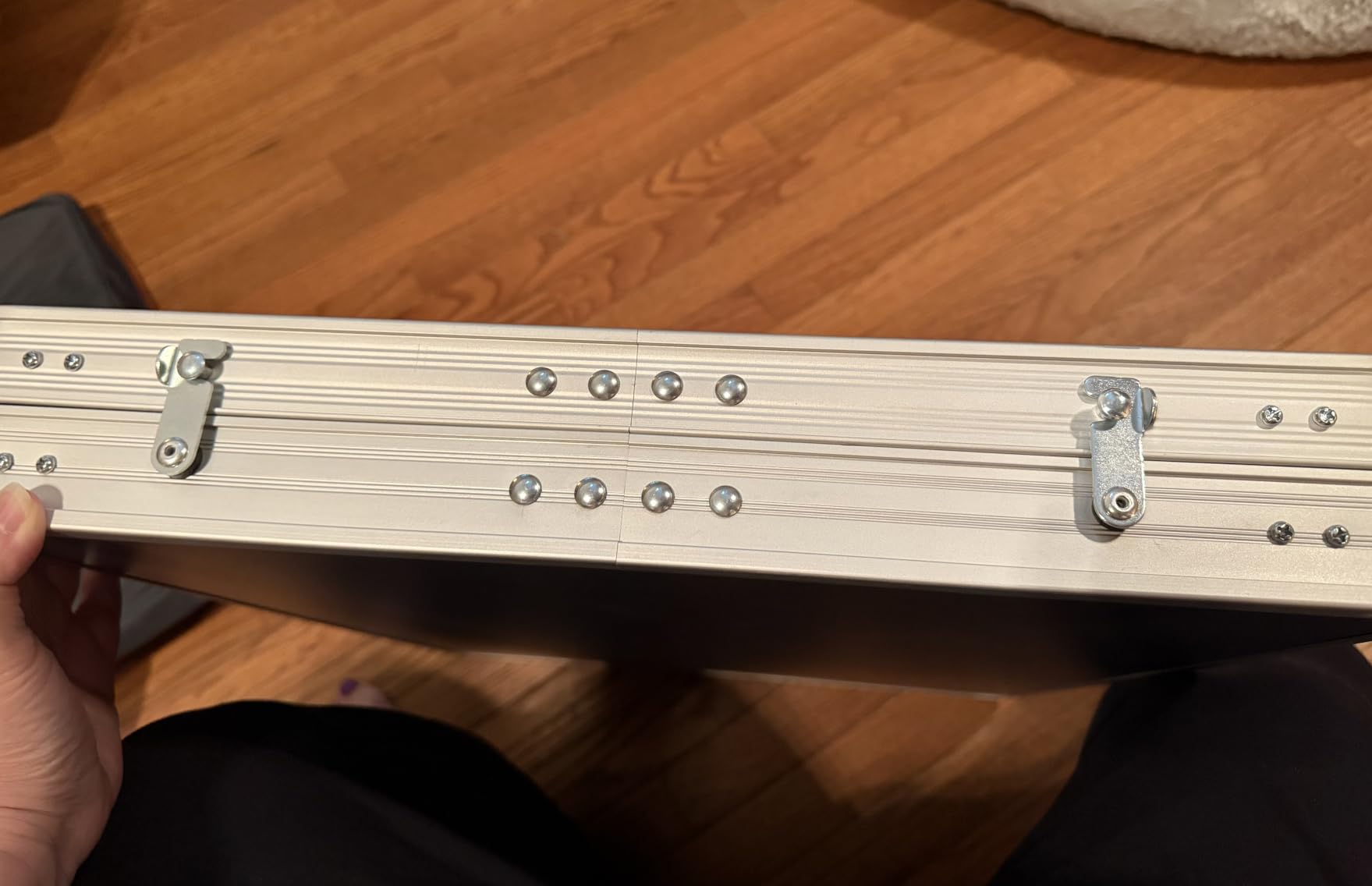 EAGLE PEAK Outdoor Folding Camping Table with Large 3-Tier Storage Organizer and Side Pockets, Easy Set Up Portable Aluminum Camping Kitchen (Beige) customer photo 2