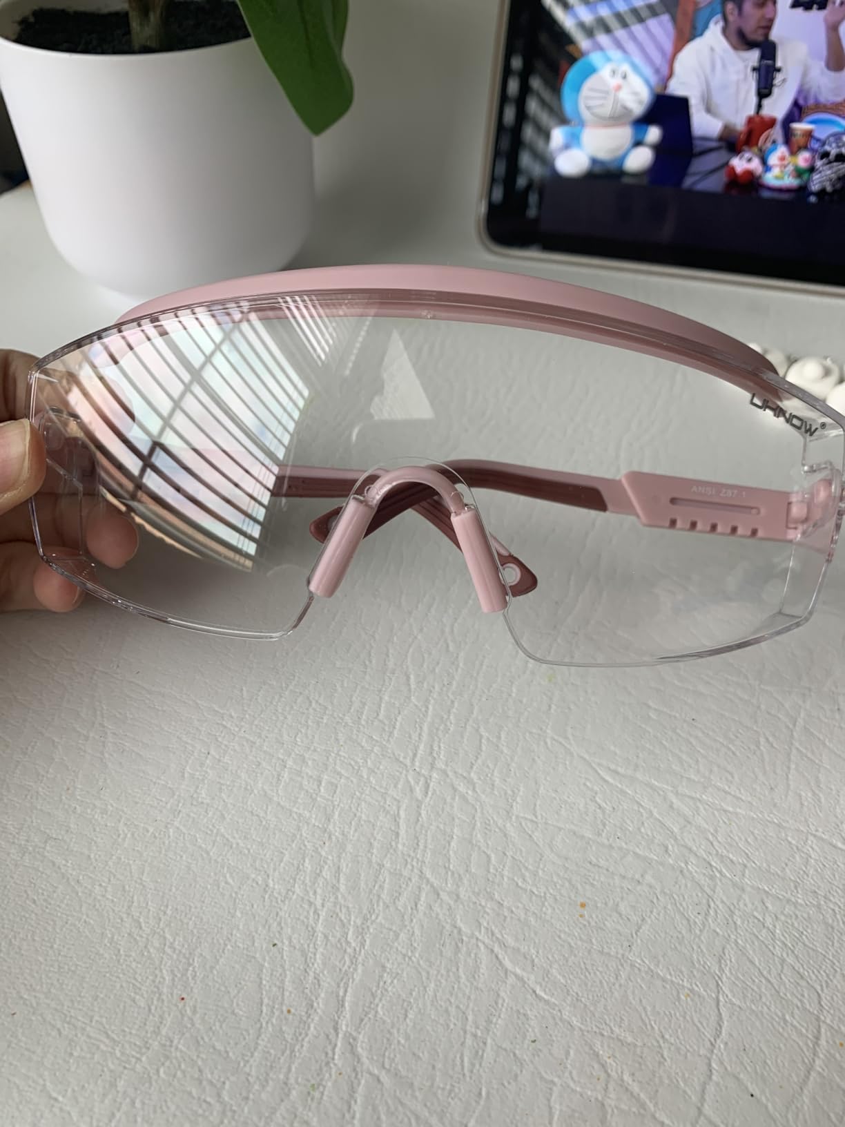UKNOW Safety Goggles Over Glasses, Anti Fog Safety Glasses with Clear Wraparound Lens, ANSI Z87.1 Protective Eyewear customer photo 1