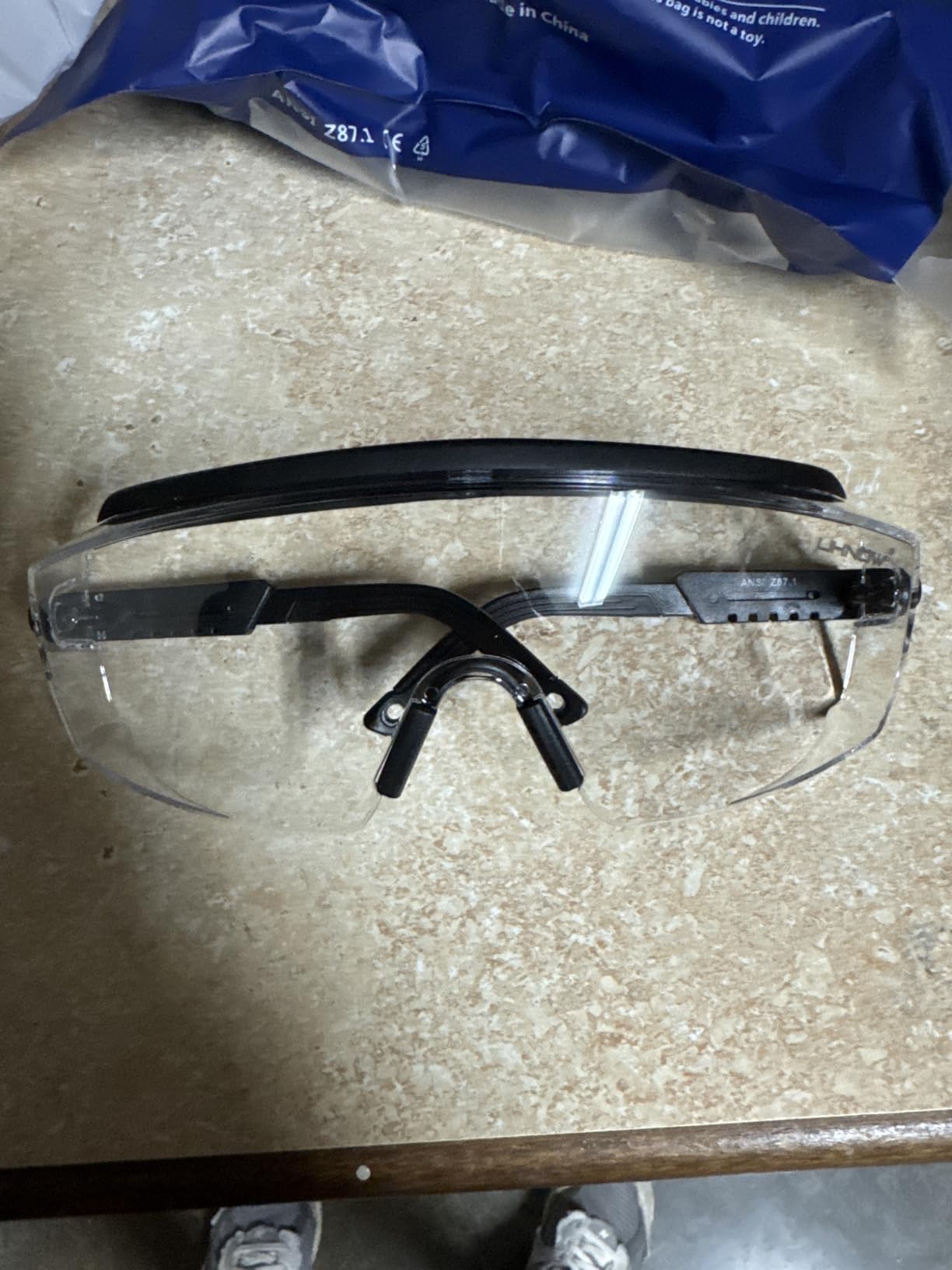 UKNOW Safety Goggles Over Glasses, Anti Fog Safety Glasses with Clear Wraparound Lens, ANSI Z87.1 Protective Eyewear customer photo 2