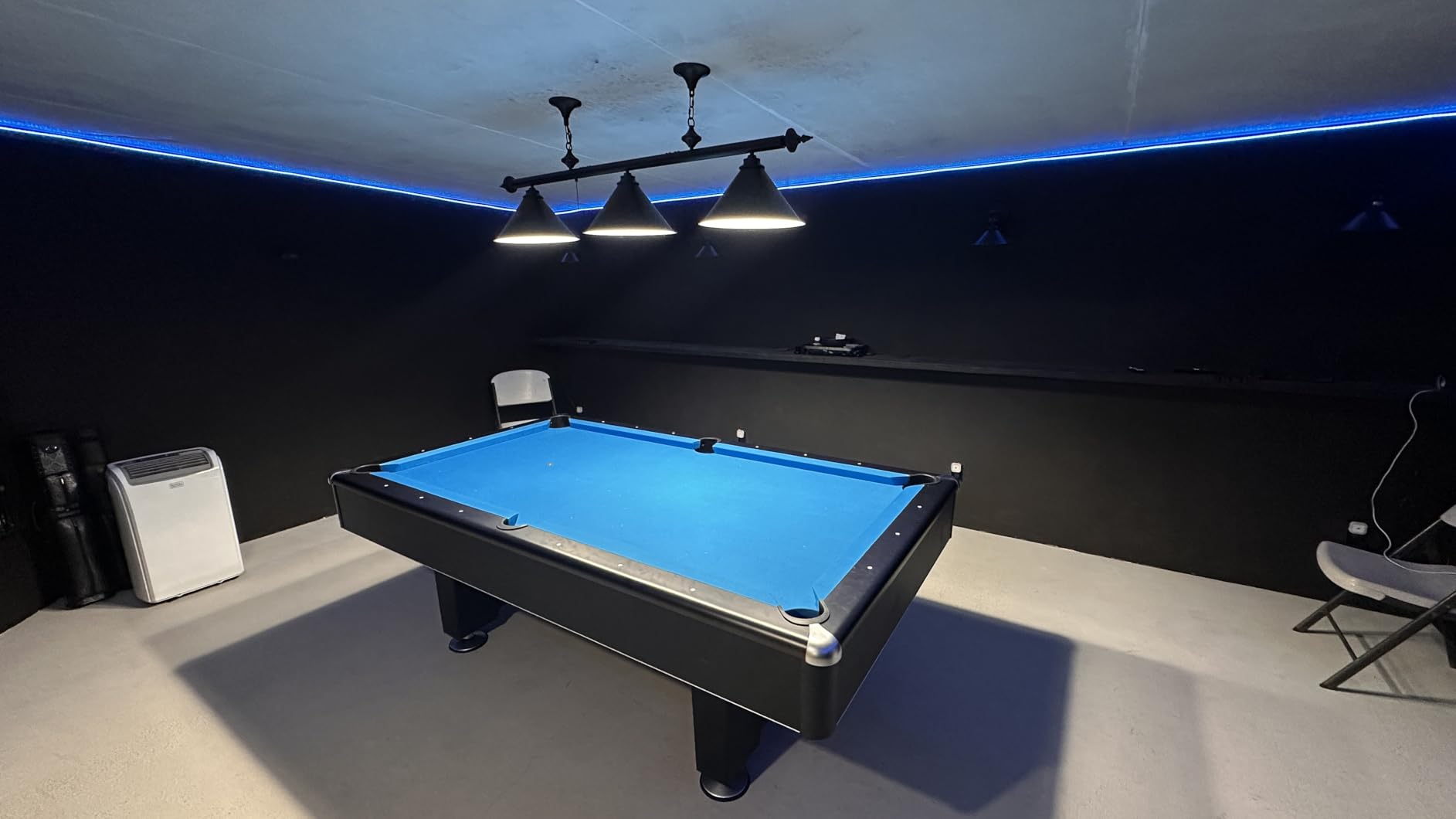 mirrea 59in Billiard Pool Table Light with Pull Chain Switch on Pendant Light Fixture 3 Lights with Matte Black Shade customer photo 2