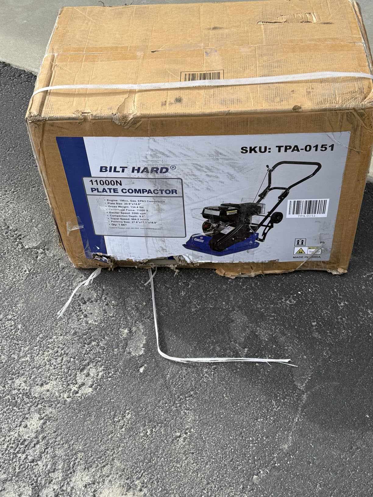 BILT HARD Plate Compactor Rammer, 6.5HP 196cc Gas Engine 5500 VPM 2500 lbs Compaction Force, 21 x 14.5 inch Plate, Ground Compactors for Paving Landscaping Sidewalk Patio, EPA Compliant customer photo 2
